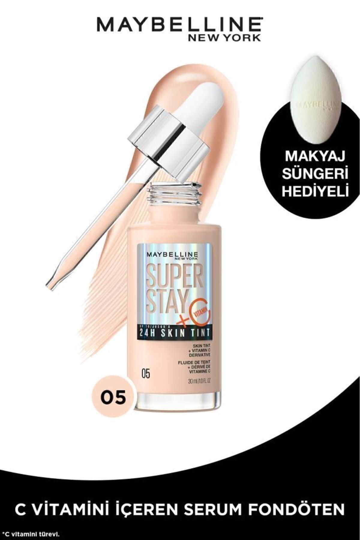 Maybelline New York Super Stay Skin Tint Fondöten - 05 & Makyaj Süngeri
