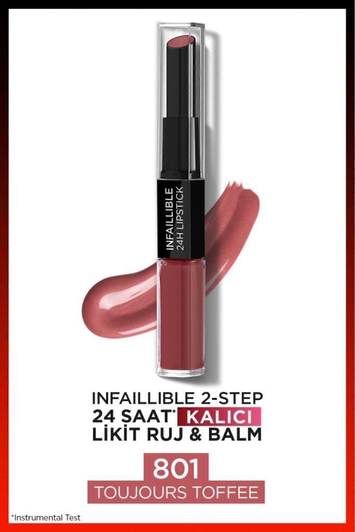 L'Oreal Paris L'oréal Paris Infaillible 2-step 24 Saat Kalıcı Likit Ruj & Balm - 801 Toujours Toffee