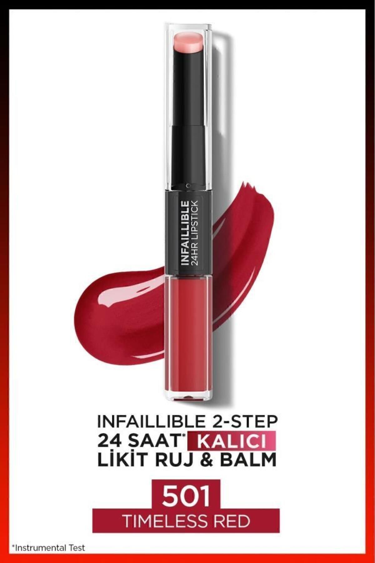 L'Oreal Paris L'oréal Paris Infaillible 2-step 24 Saat Kalıcı Likit Ruj & Balm - 501 Timeless Red