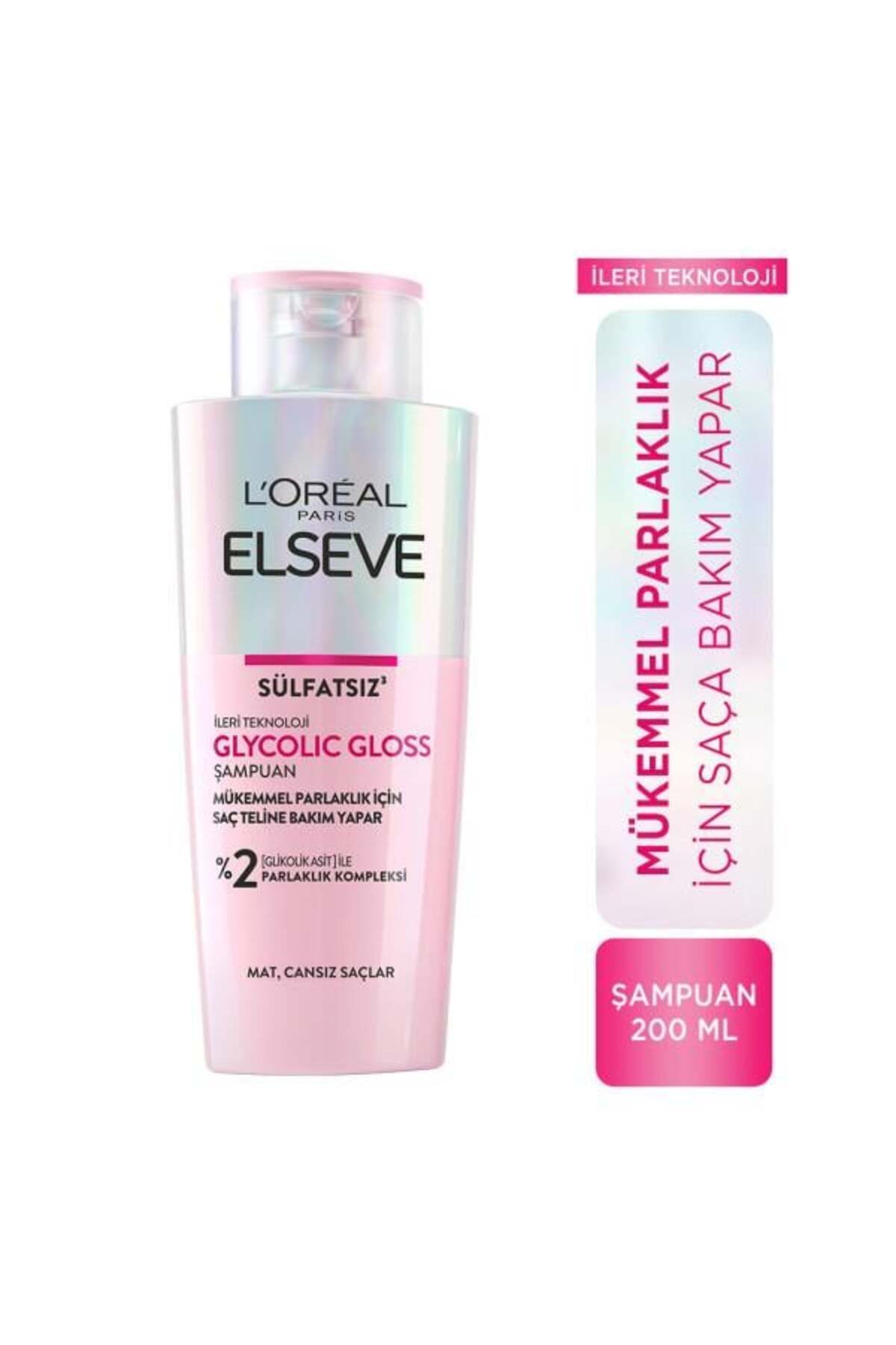 ELSEVE Glycolic Gloss Mükemmel Parlaklık için Bakım Yapan Şampuan 200ml