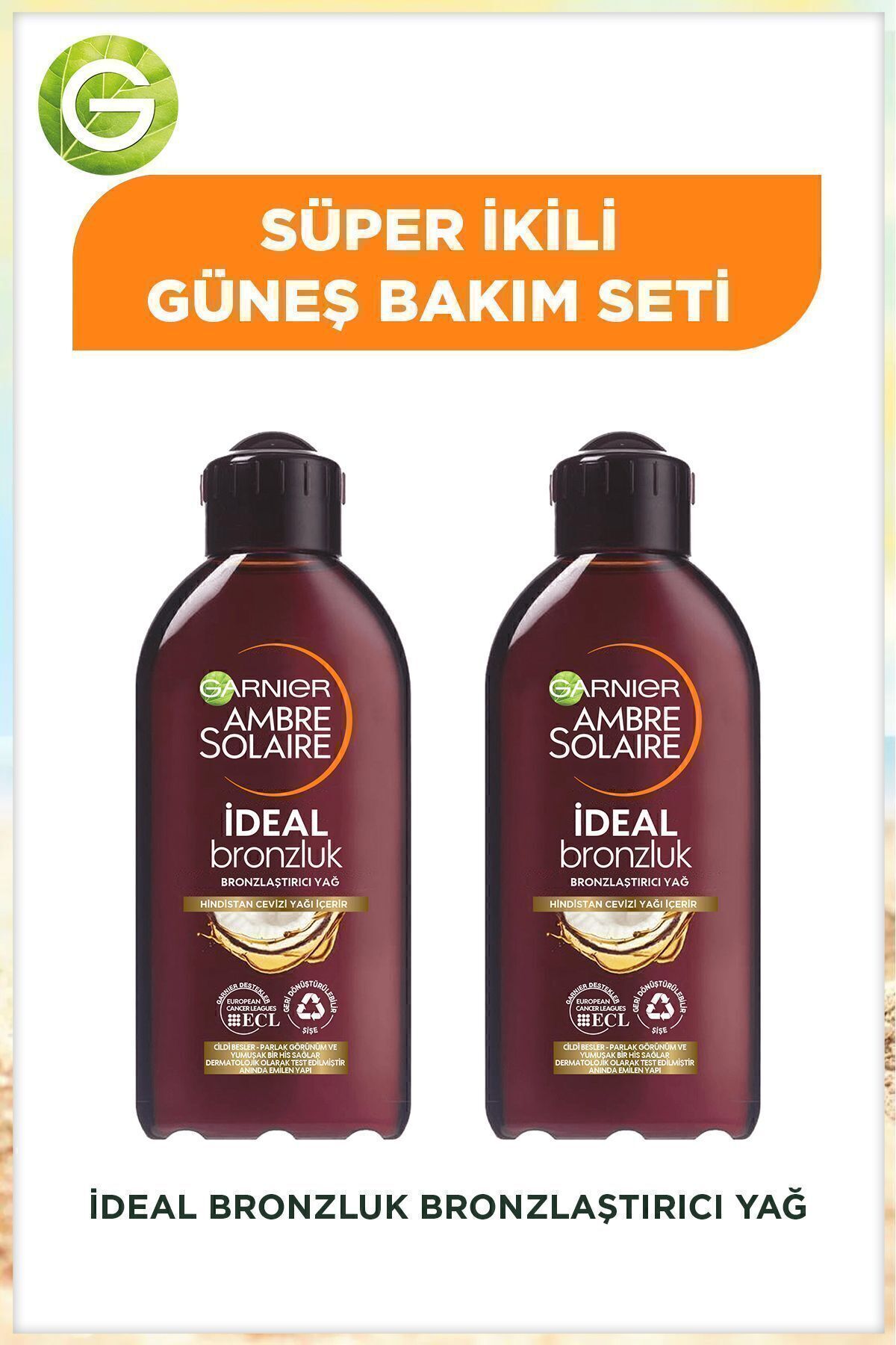Garnier Ambre Solaire Yoğun Bronzlaştırıcı Yağ Gkf2 200ml 2'li Set