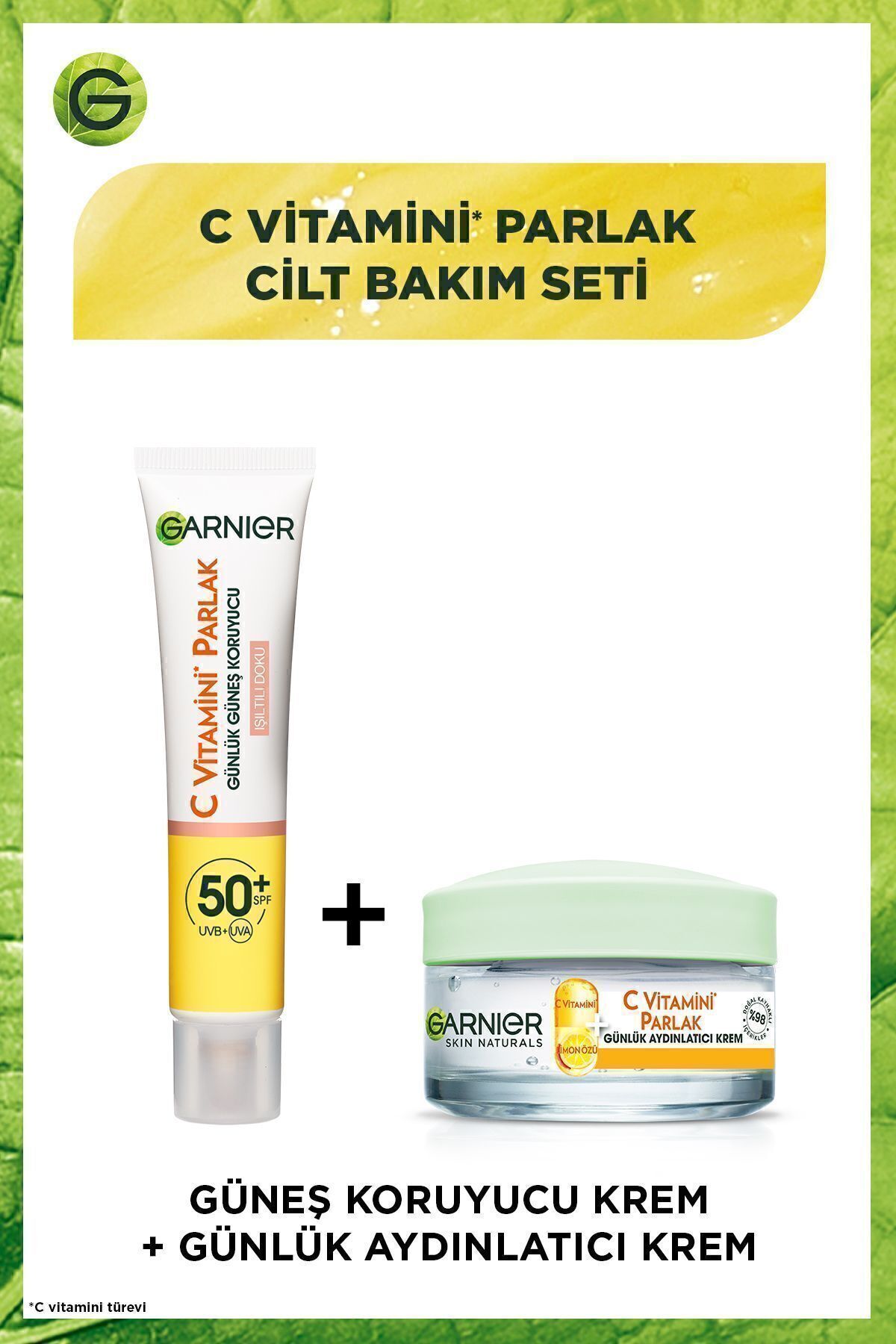 Garnier C Vitamini Parlak Güneş Yüz Kremi Işıltılı Doku & C Vitamini Parlak Günlük Aydınlatıcı Krem