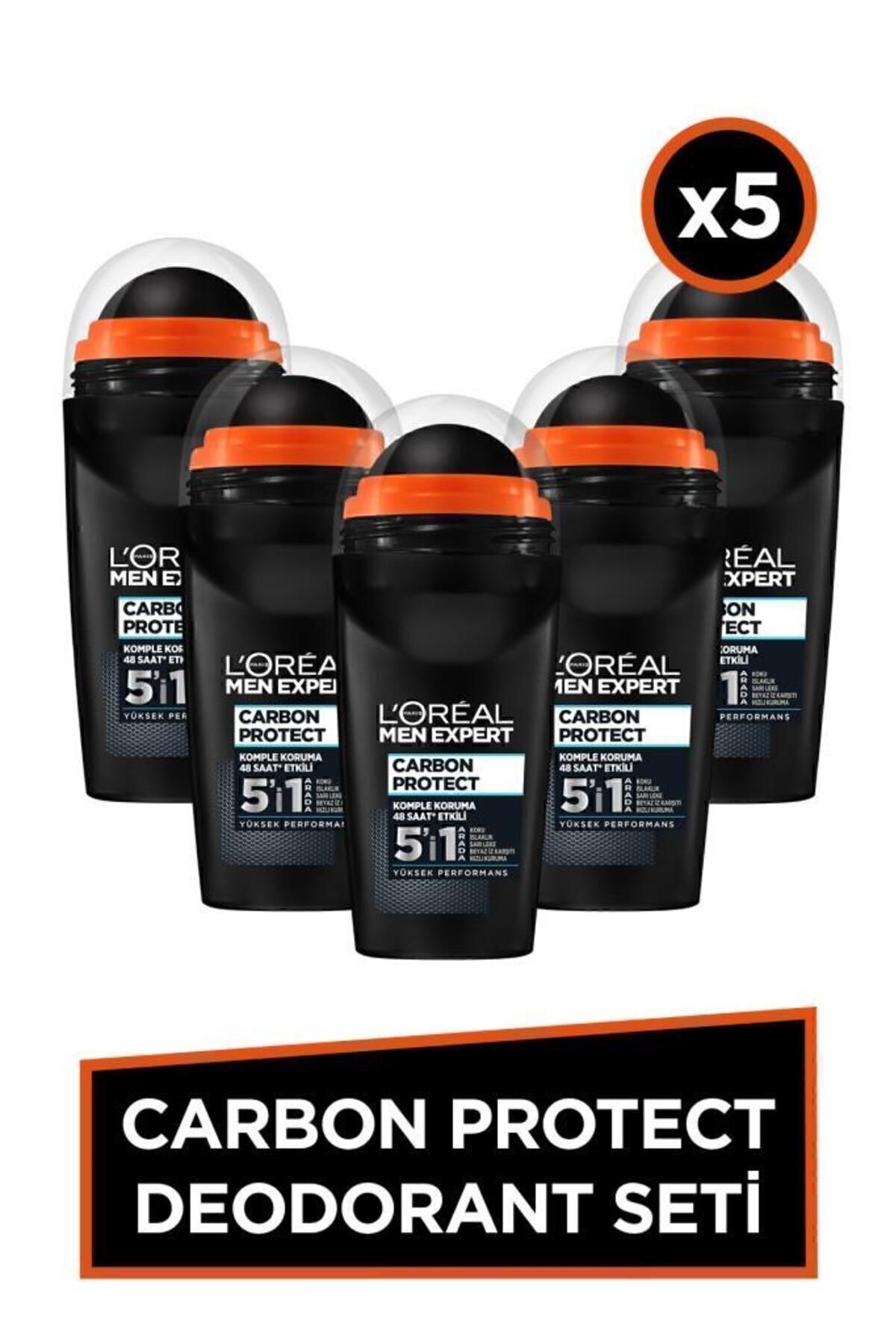 L'Oreal Paris Loreal Paris Expert Carbon Anti Perspirant Roll On 50 ml X 5 Adet