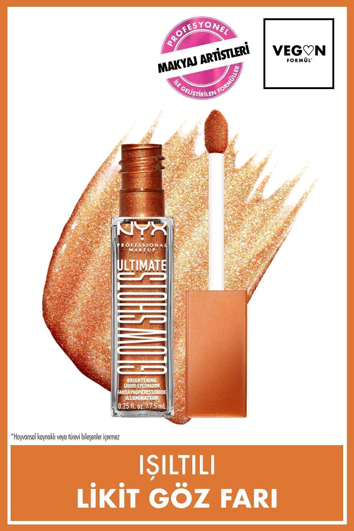 NYX Professional Makeup Ultimate Glow Shots Işıltılı Likit Göz Farı - 10 Wow Cacao