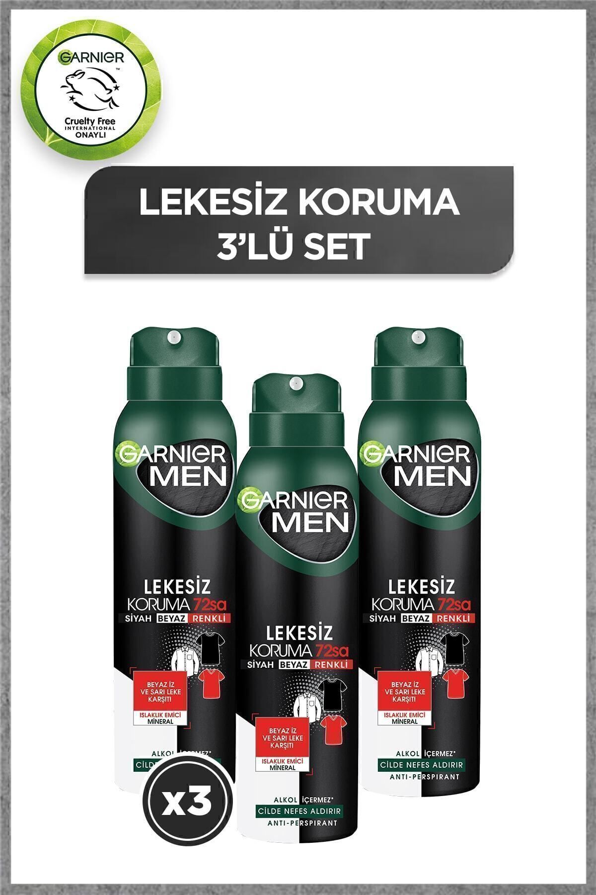 Garnier 3'lü Men Lekesiz Koruma Aerosol Seti