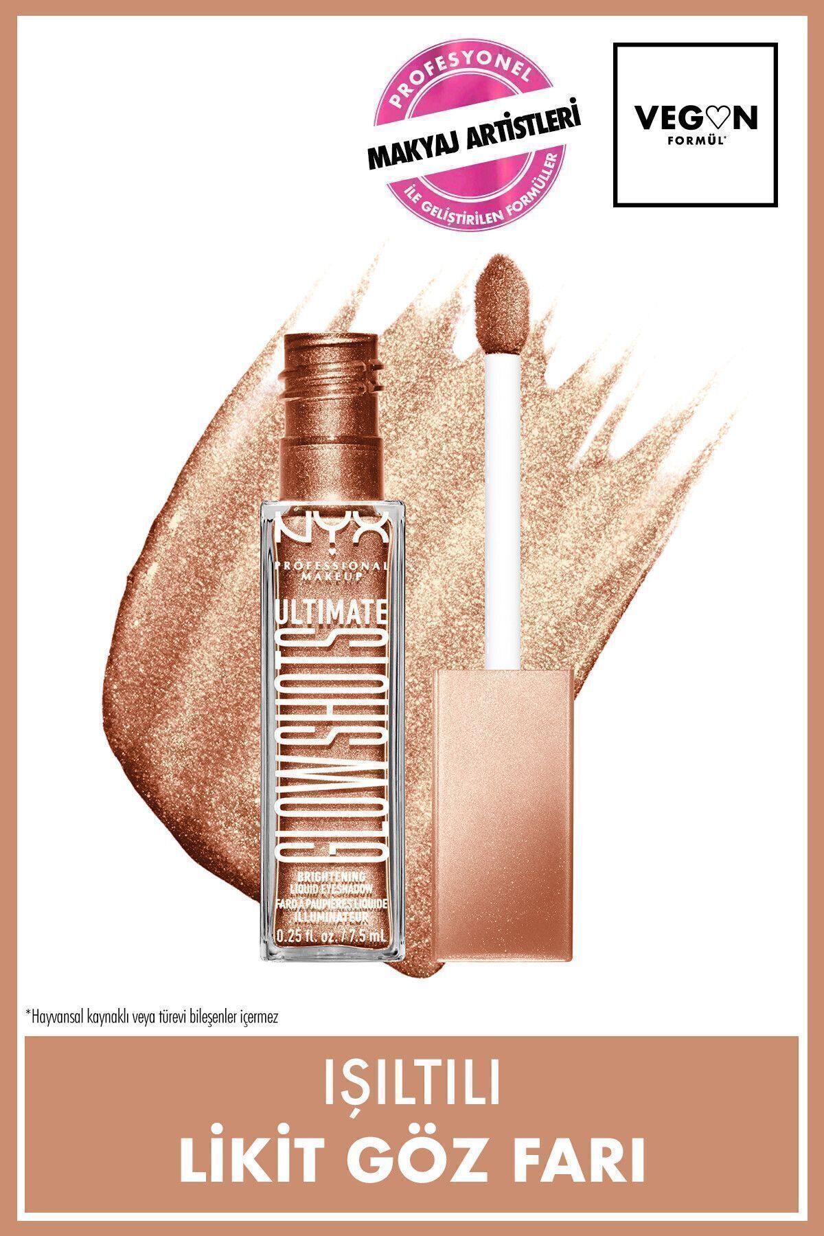 NYX Professional Makeup Ultimate Glow Shots Işıltılı Likit Göz Farı - 06 Golden Goji