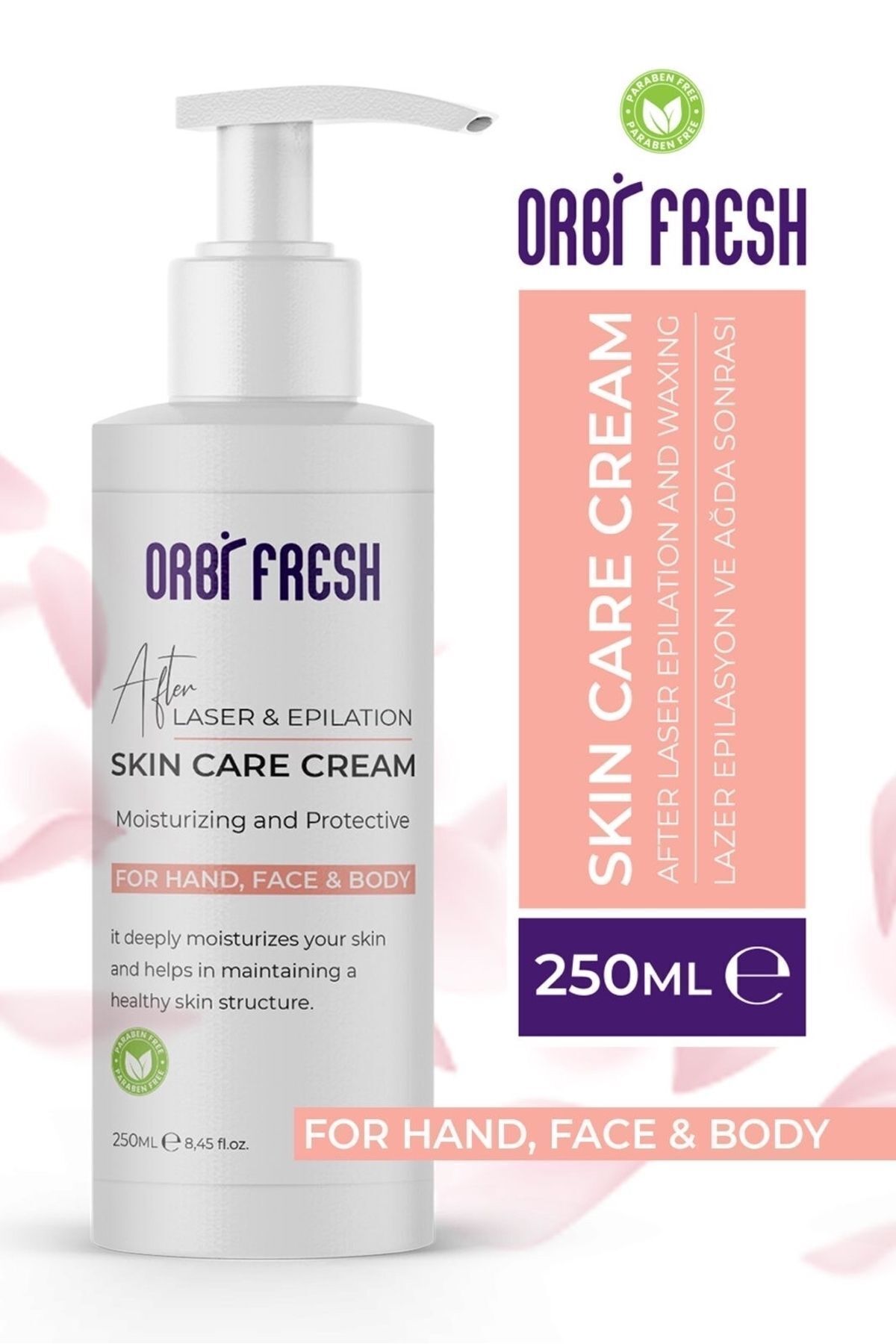 ORBIFRESH Lazer Epilasyon Ve Ağda Sonrası Leke Önleyici Tahriş Azaltıcı Bakım Kremi 250 ml