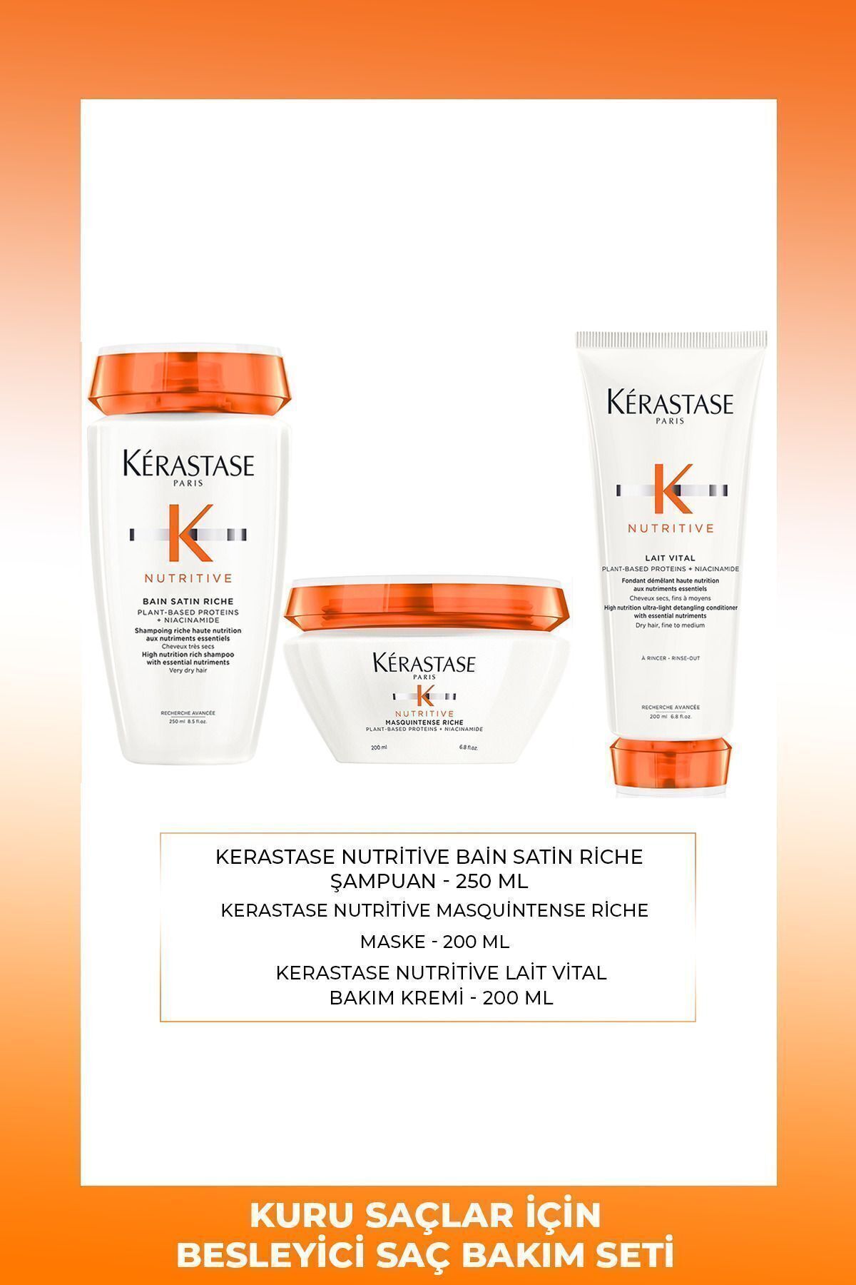 Kerastase Kérastase Kuru Saçlar için Nem Seti -Bain Magistral Şampuan 250 ml + Krem 200 ml + Maske 200 ml