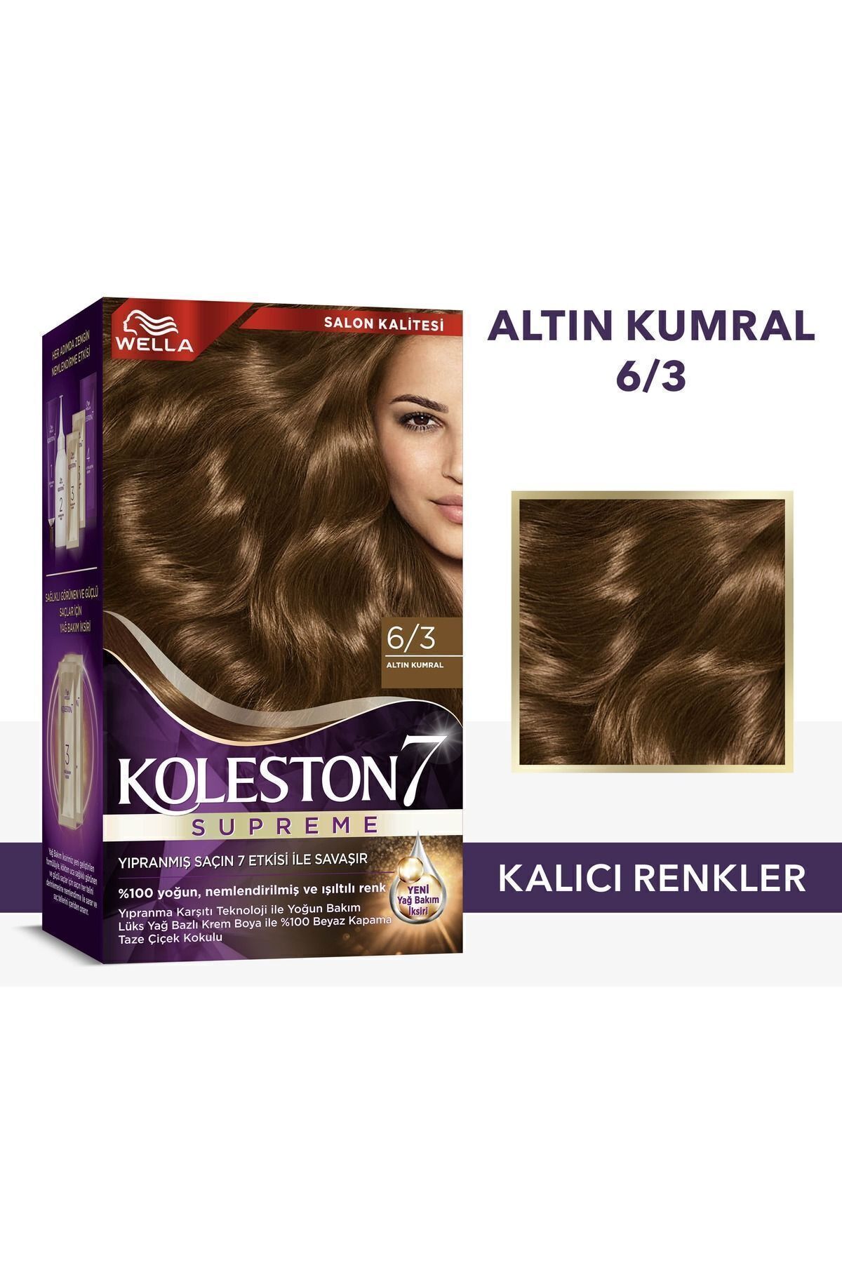 Wella Koleston Supreme Kit Saç Boyası 6/3 Altın Kumral