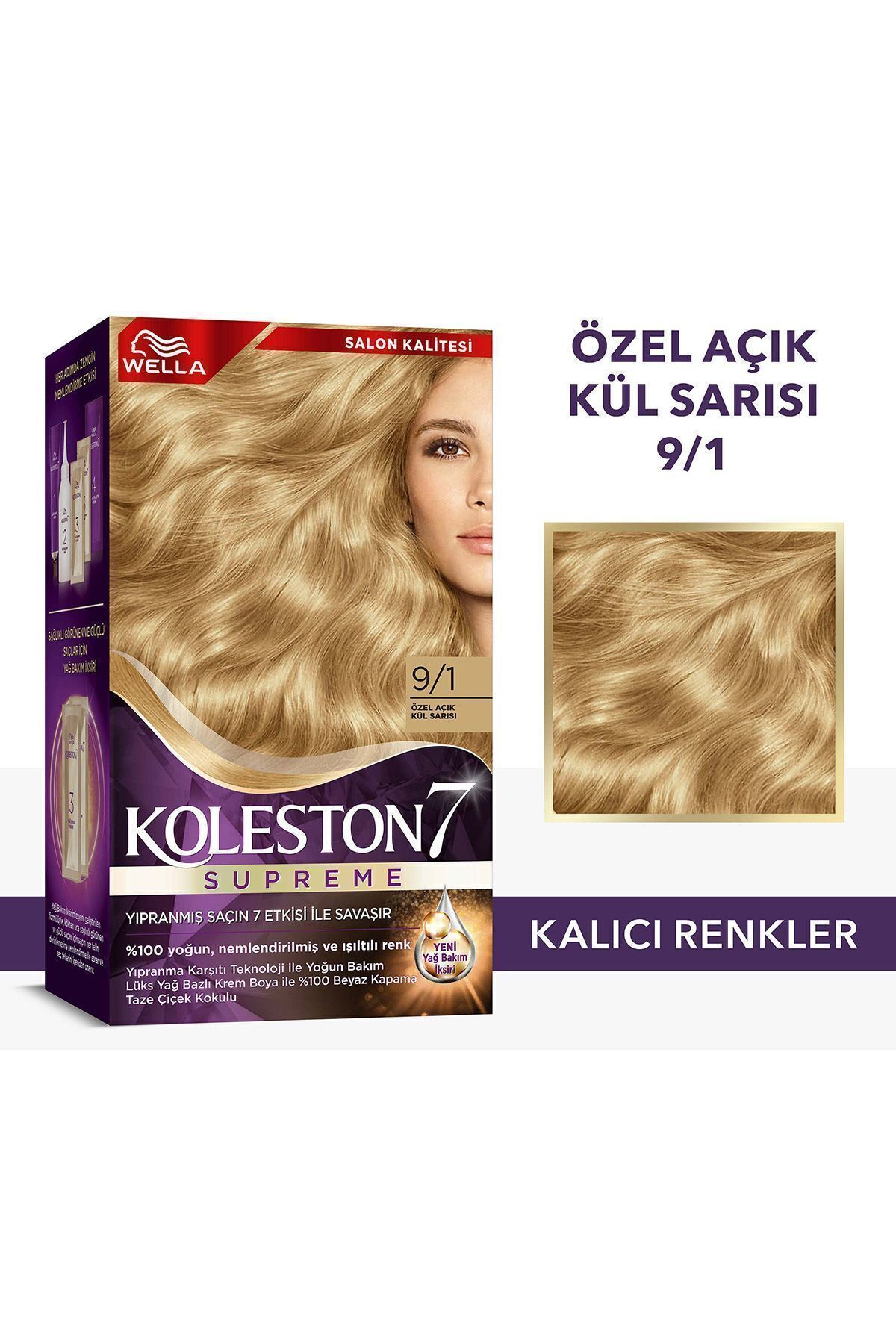 Wella Koleston Supreme Kit Saç Boyası 9/1 Açık Kül Sarısı