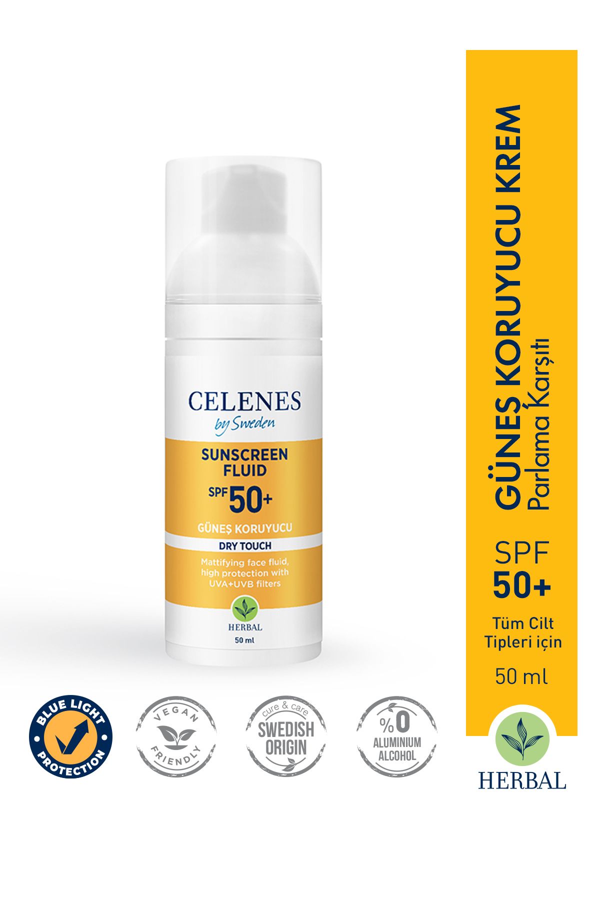 Celenes Dry Touch Yüksek Korumalı Fluid 50 Spf/güneş Koruyucu/yüz-dekolte Bölgesi
