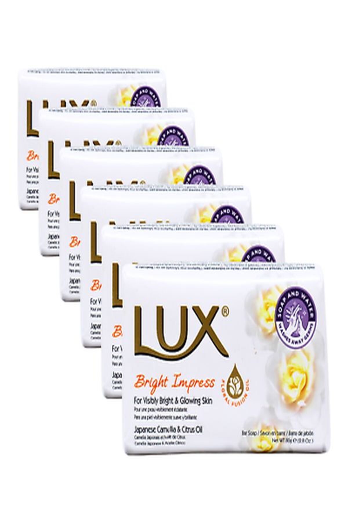 LUX 6 Adet Lüx Sabun Beyaz 80 Gr. Bright Impress
