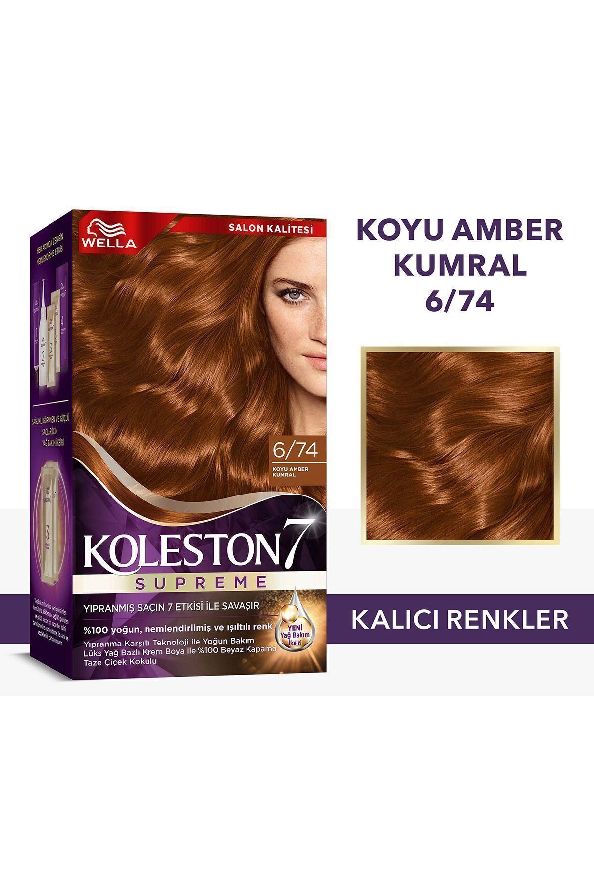 Wella Koleston Supreme Kit Saç Boyası 6/74 Koyu Amber Kumral