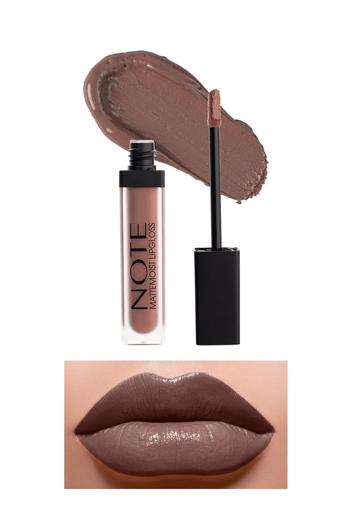 NOTE Mattemoist Lipgloss Yarı Mat Saten Bitişli Likit Ruj 414 Pinky Milk - Kahverengi
