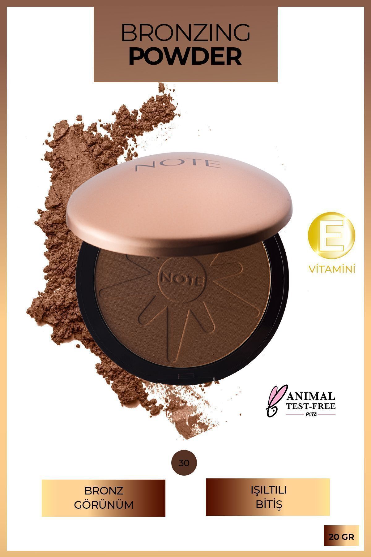 NOTE Bronzing Powder Bronzlaştırıcı Toz Pudra - 30 Koyu Bej