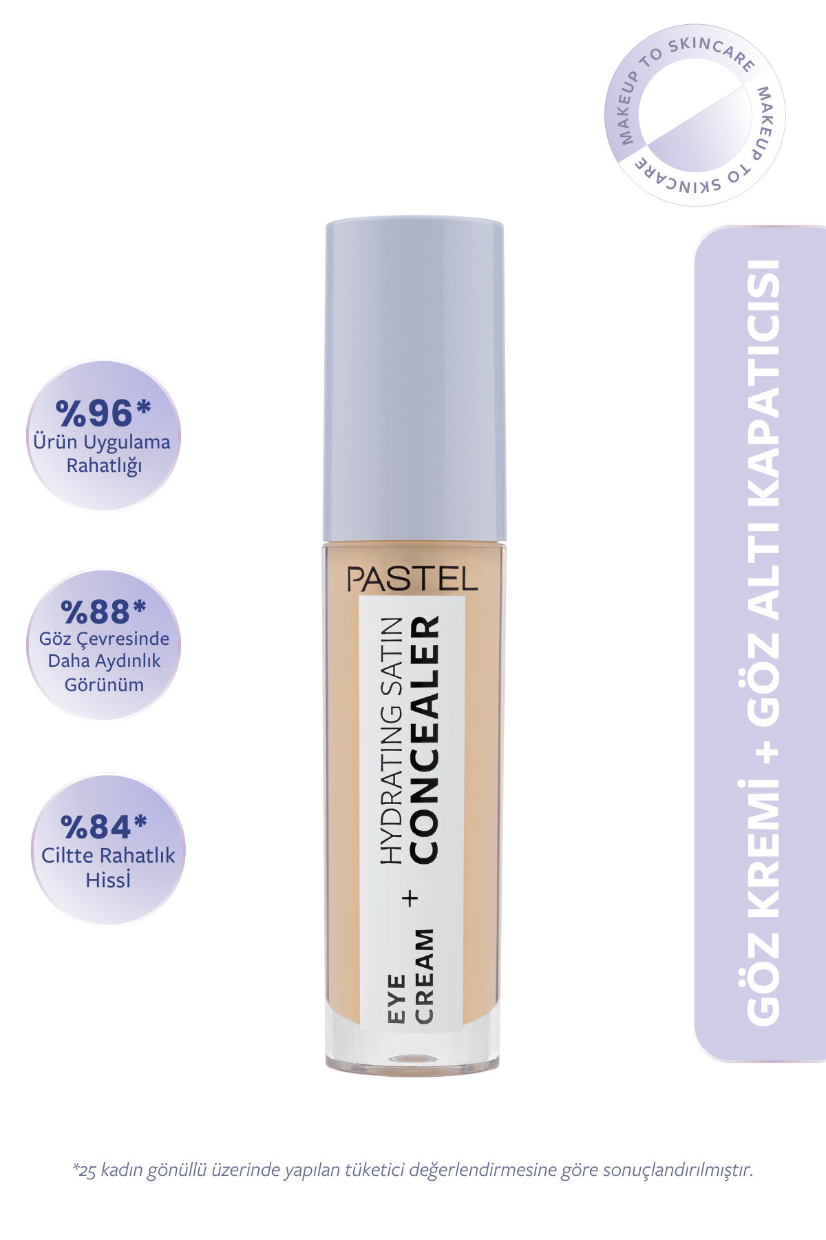 Pastel Eye Cream Hydrating Satin Concealer - Göz Kremi Göz Altı Kapatıcısı 64 Medium Light