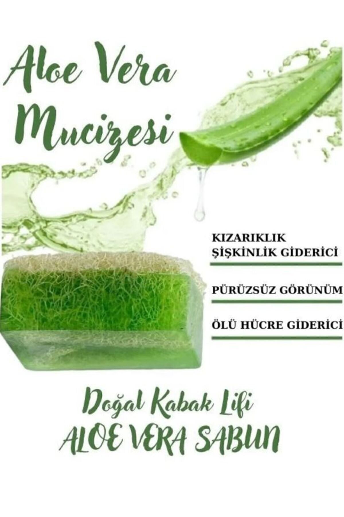 Doğal Kabak Lifli Aloe Vera Sabunu / Kabak Lifli Alovera Sabun (130 GR) -