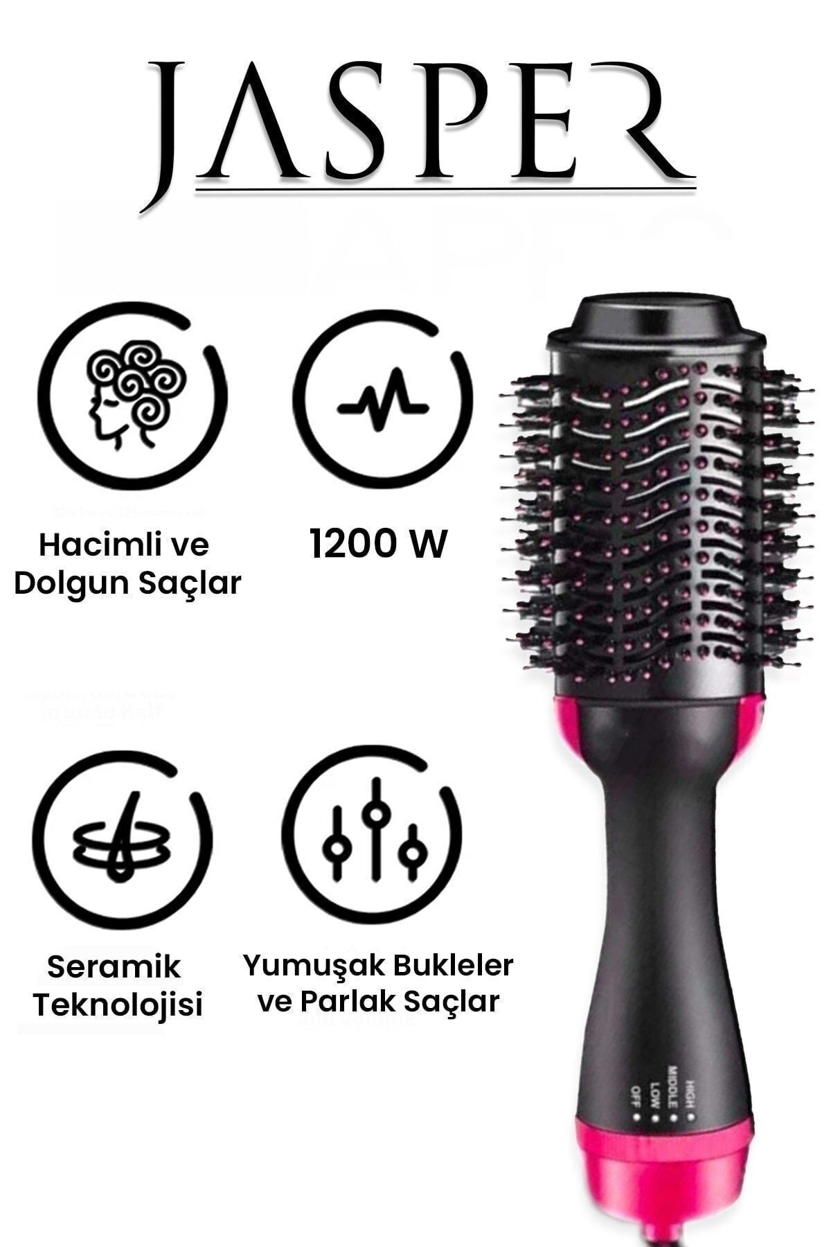Saç Şekillendirici Ve Saç Düzleştirici Fön Tarağı Saç Kurutma Makinesi 1200w Onestep