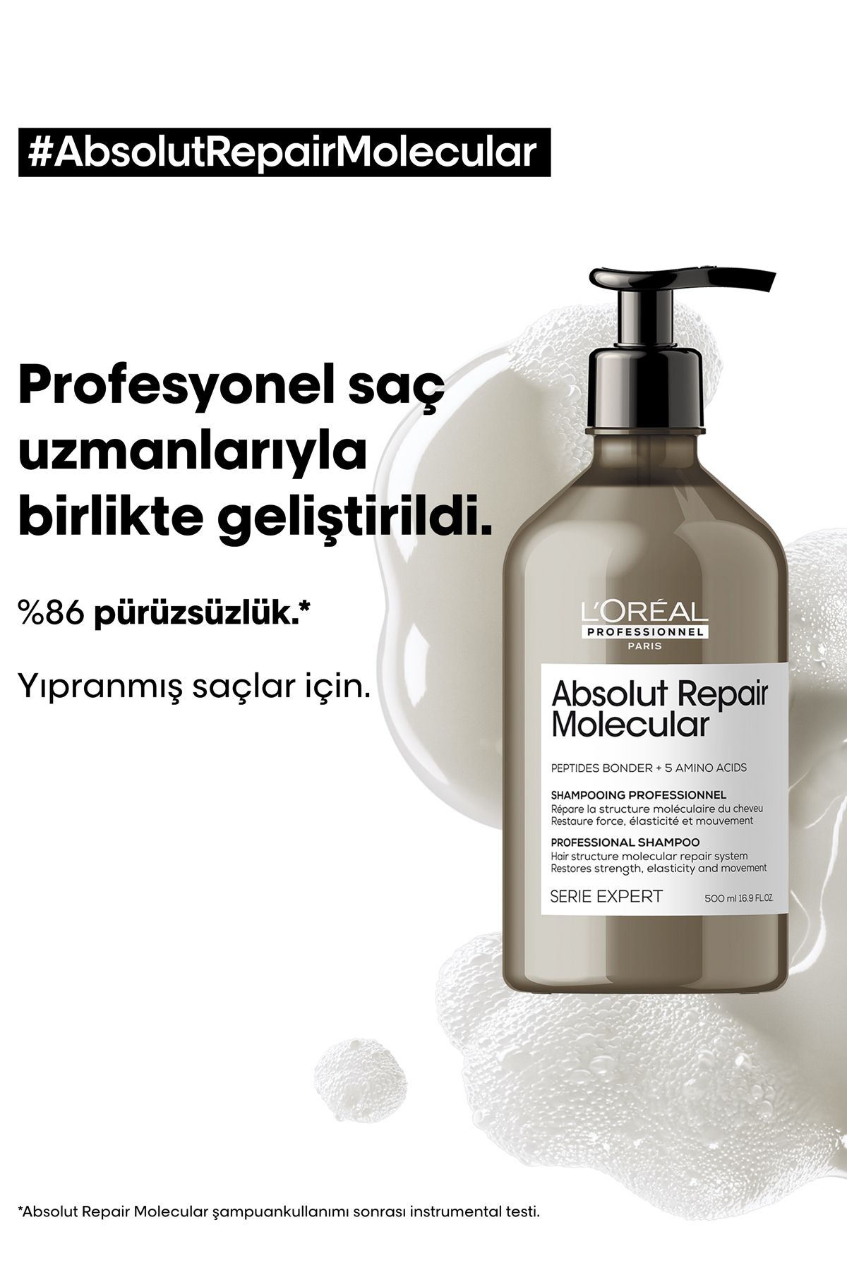 L'Oreal Paris Serie Expert Absolut Repair Molecular Tüm Yıpranmış Saçlar Için Arındırıcı Şam