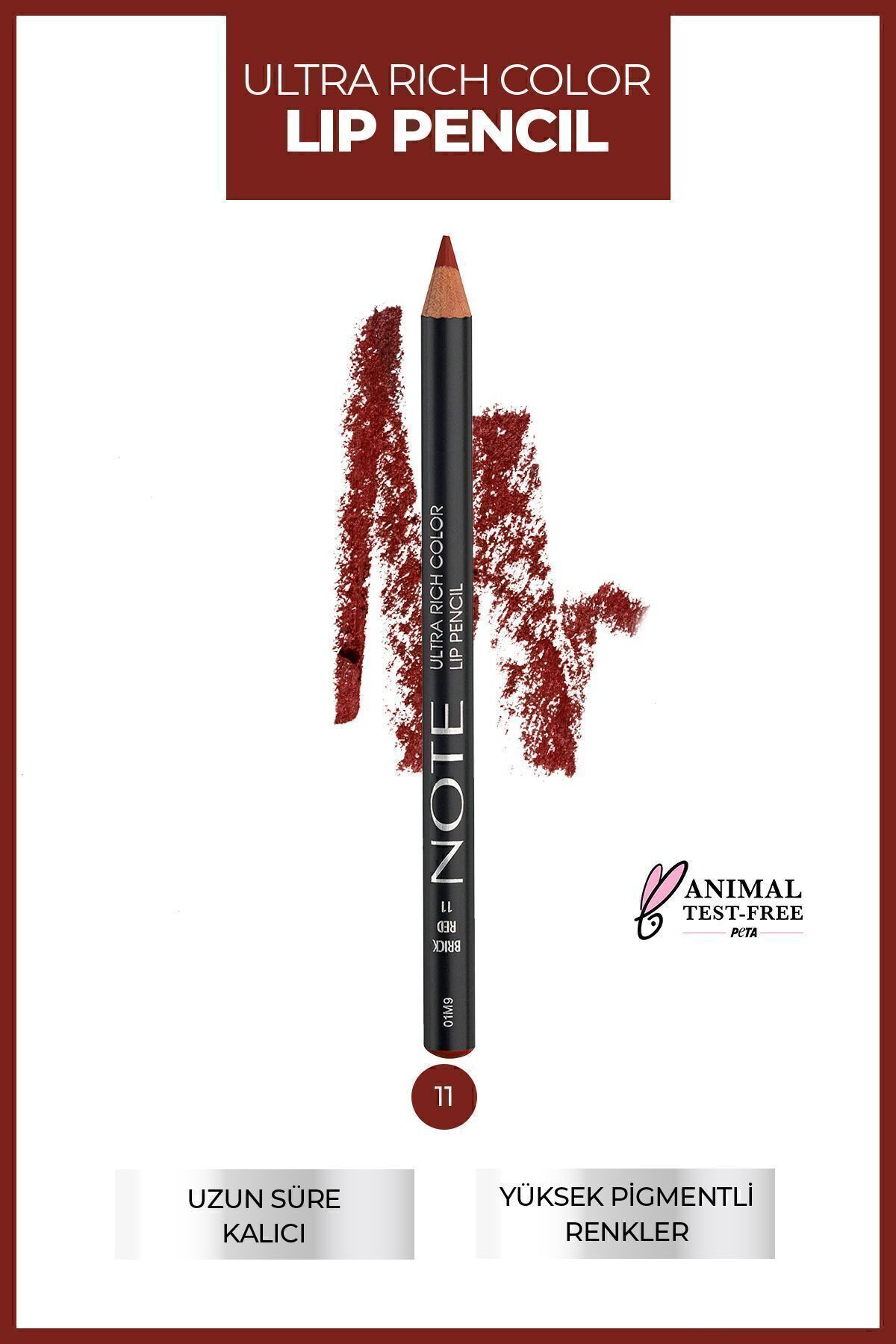 NOTE Ultra Rich Color Lip Pencil Dudak Kalemi 11 Brick Red - Kırmızı