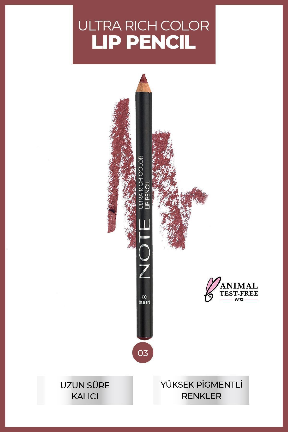 NOTE Ultra Rich Color Lip Pencil Dudak Kalemi 03 Nude - Nude