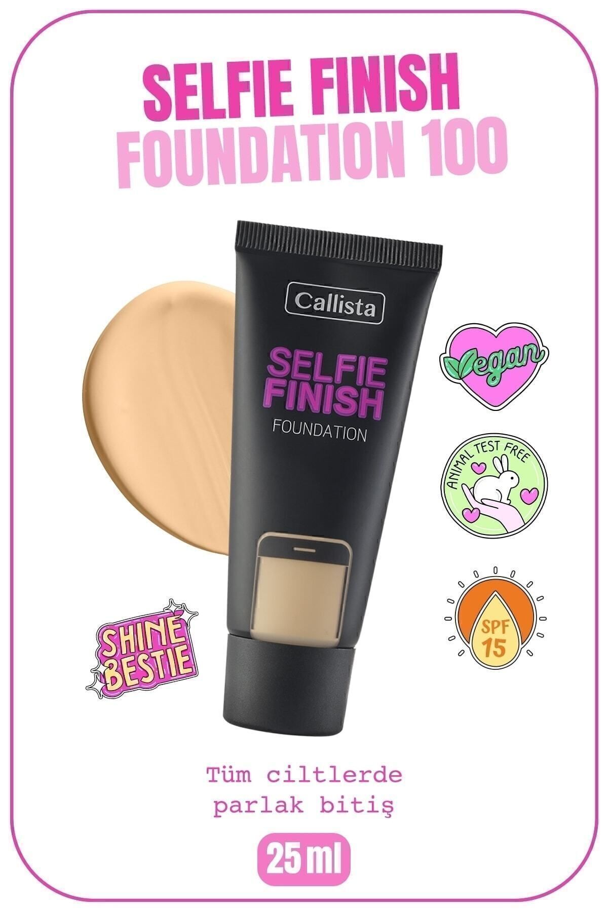 Callista Selfie Finish Spf 15 Parlak Bitişli Fondöten - 100 Natural Beige - Çok Açık
