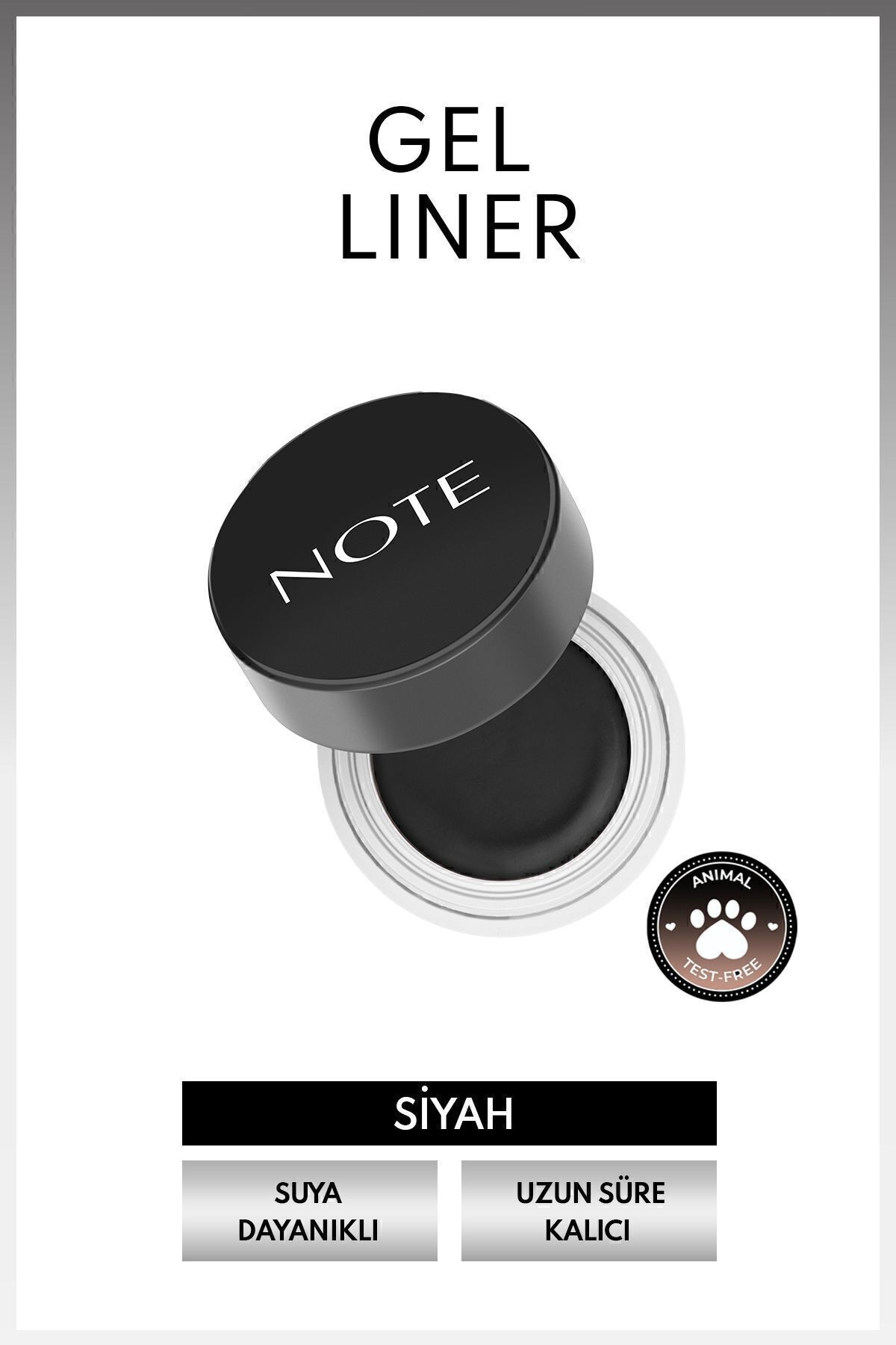 NOTE Gel Liner Mat Bitişli Waterproof Suya Dayanıklı Kalıcı Jel Eyeliner - Siyah