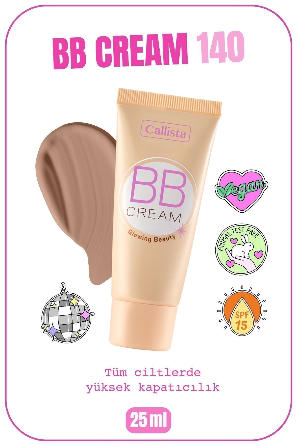 Callista Bb Cream Spf 15 Yoğun Kapatıcı Bb Krem - 140 Orta Bej