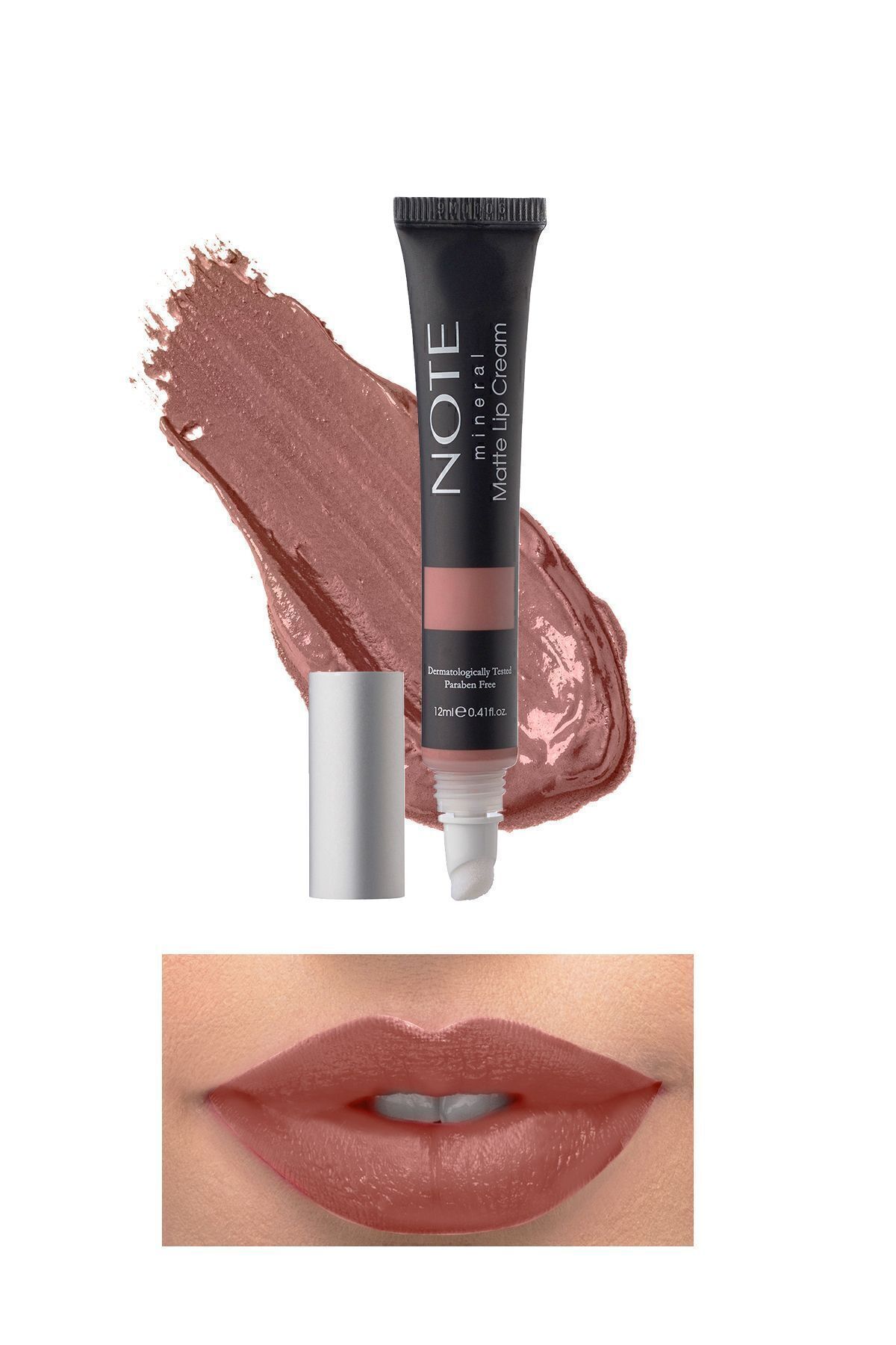 NOTE Mineral Matte Lip Cream Yarı Mat Bitişli Likit Ruj 01 Naked Kiss - Nude