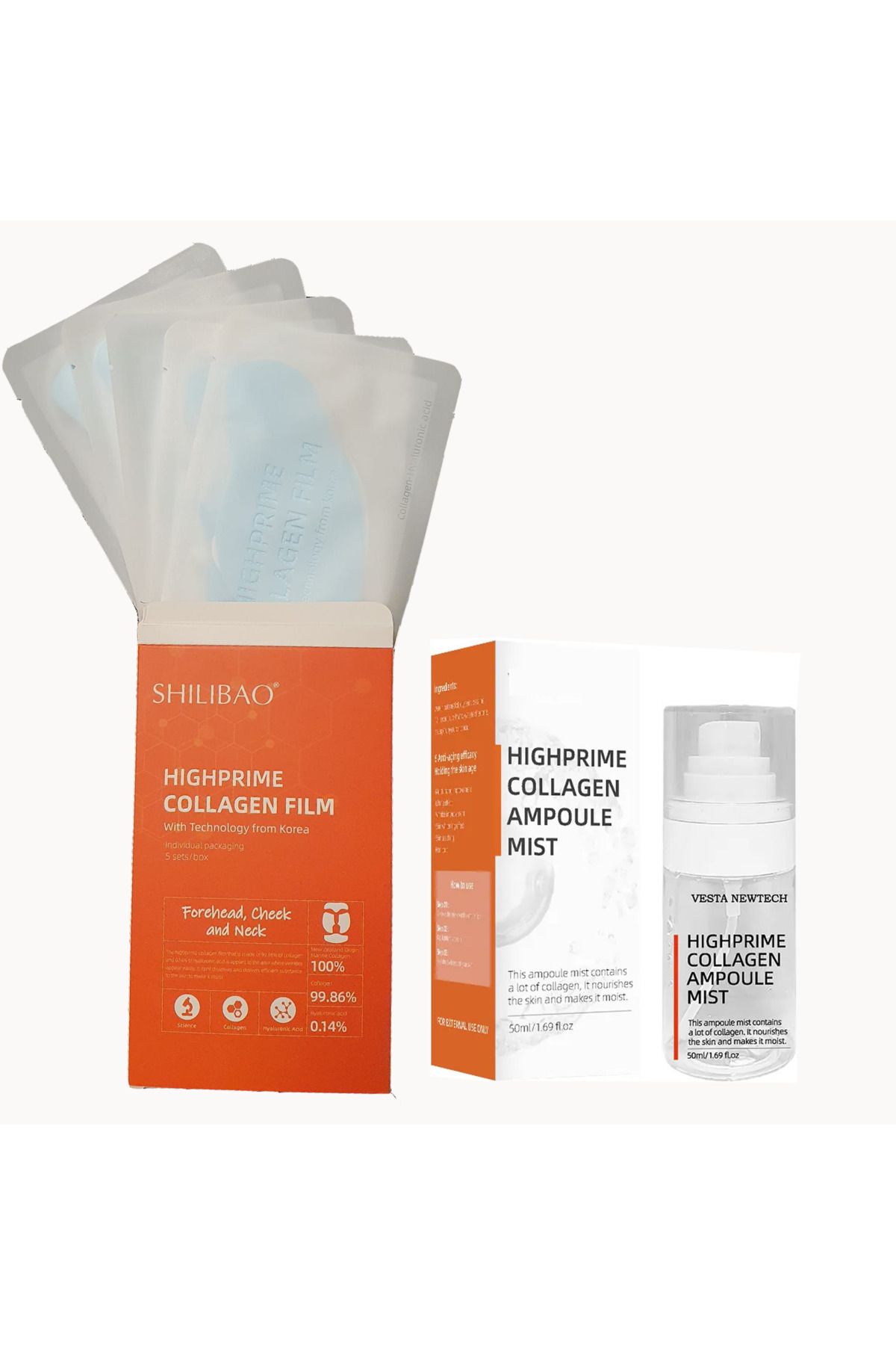 SHILIBAO Kolajen Fılm Mıst Seti Toplam 20 Fılm 50 ml Ampul