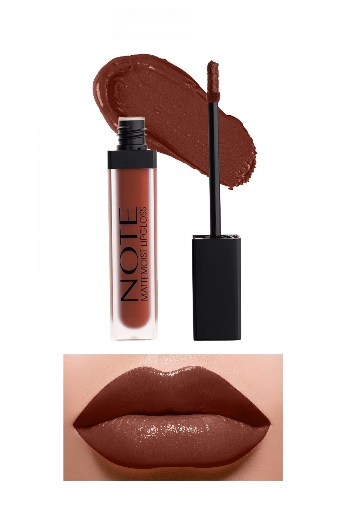 NOTE Mattemoist Lipgloss Yarı Mat Saten Bitişli Likit Ruj 416 Clover Brown - Kahverengi