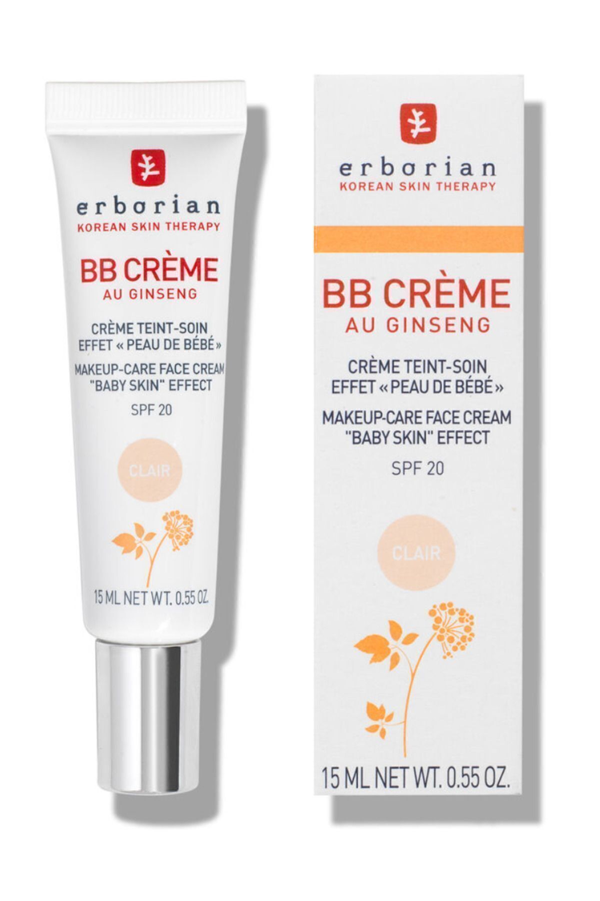 erborian BB Crème Au Ginseng - Baby Skin Effect Makeup-Care Face CreamSPF20+ 15 Ml
