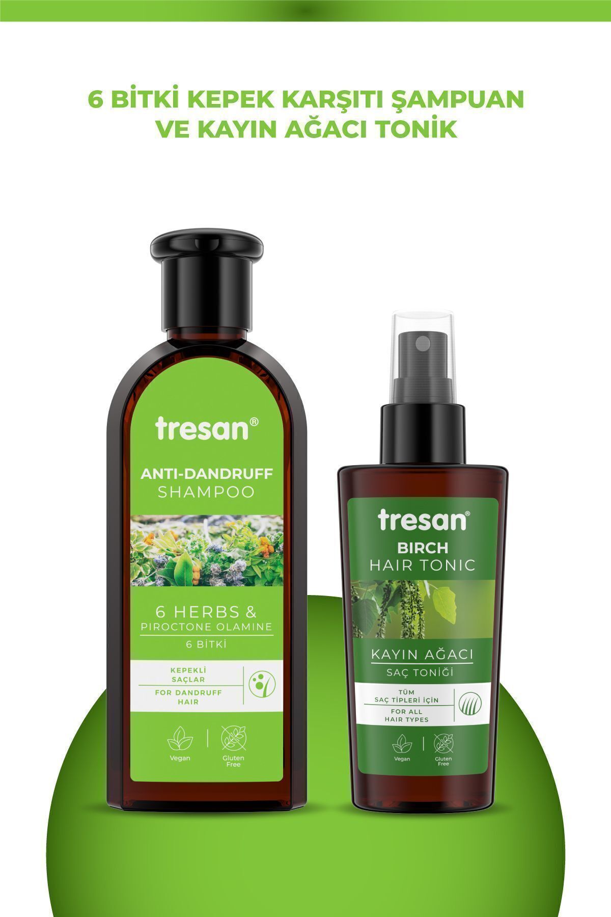 Tresan 6 Bitki Kepek Karşıtı Bakım Şampuanı 300 ml Tresan K.ağacı Özlü Saç Toniği 125 Ml.