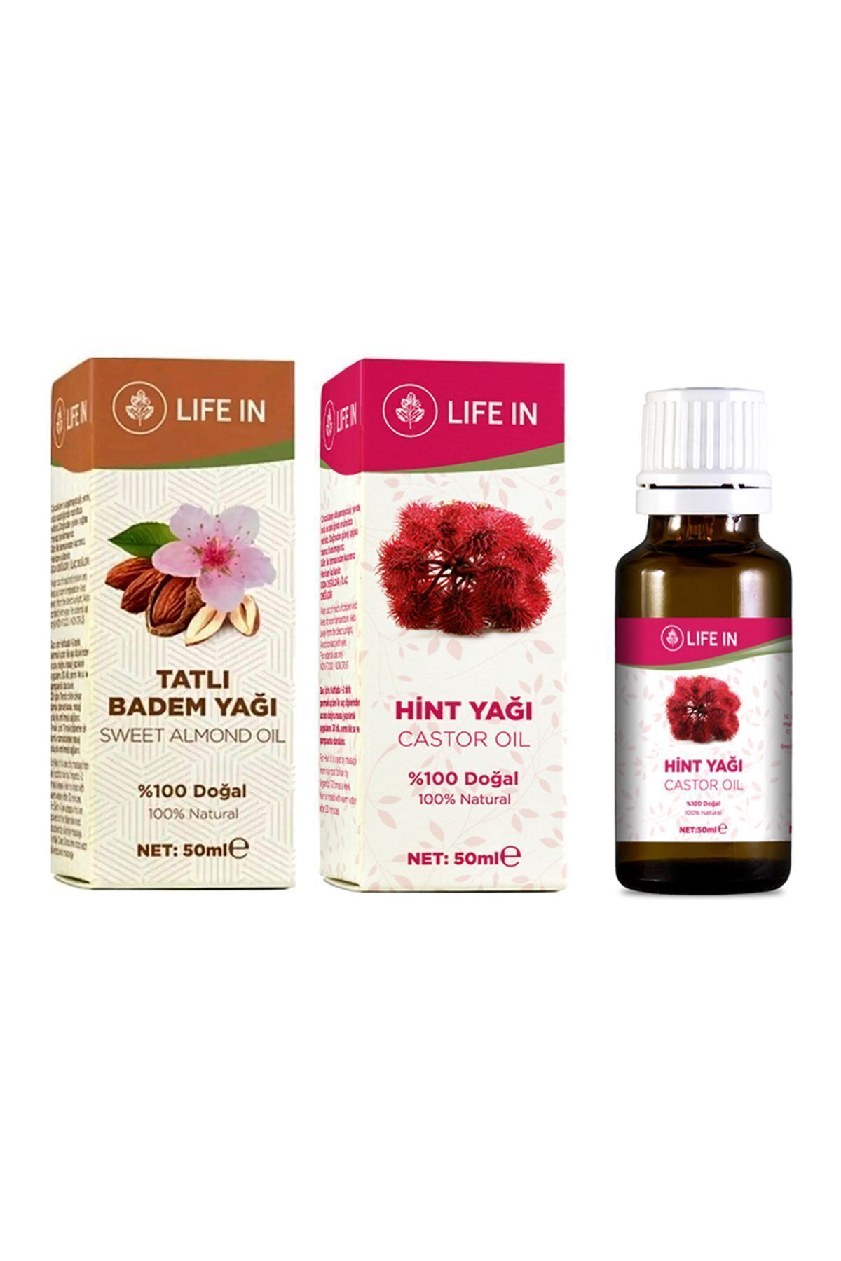 Life In Cilt Bakım Yağı Saç Bakım Yağı Özel Tatlı Badem&Hint Yağı 2li Set