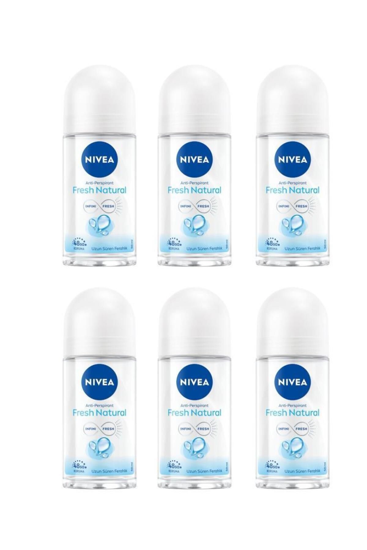 NIVEA Women Roll On Fresh Natural 25 ml 6 Adet