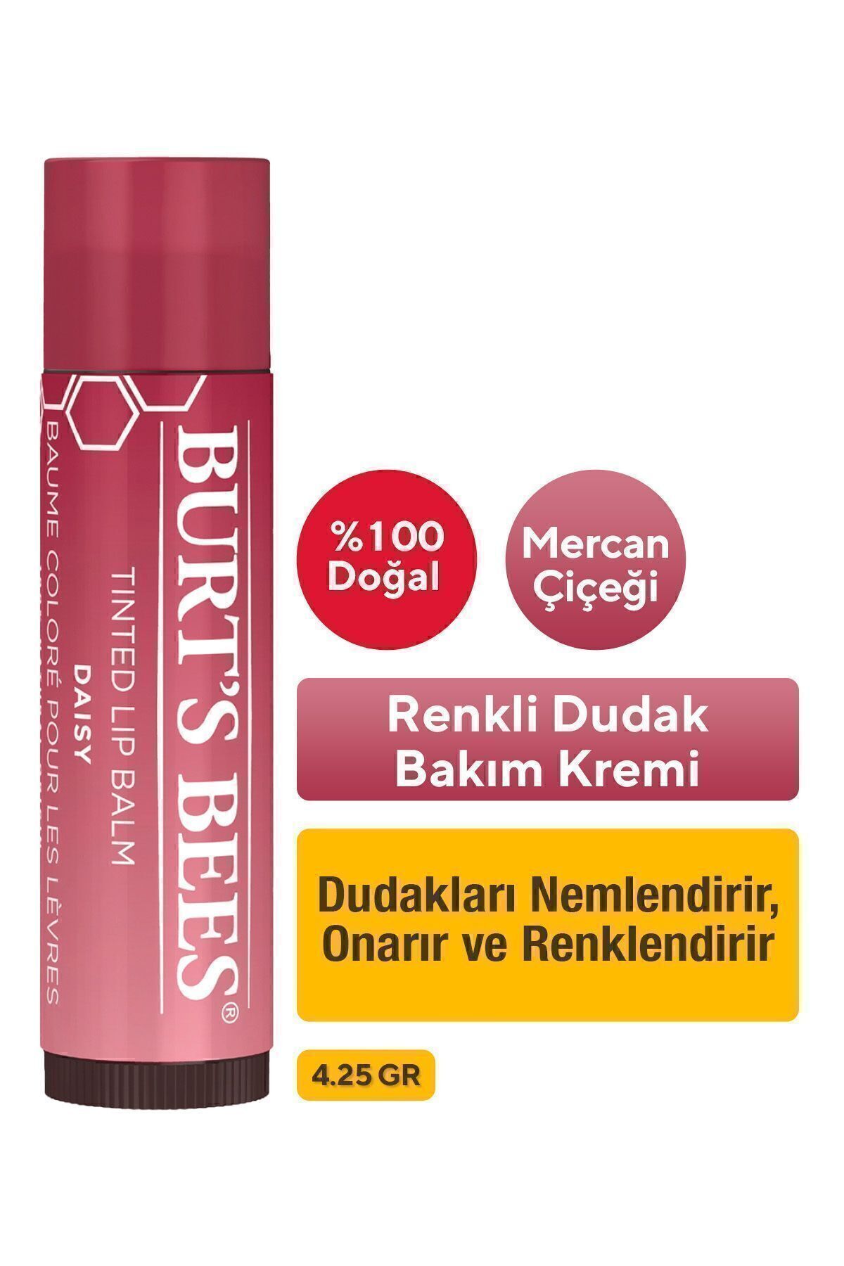 Burts Bees Tinted Lip Balm Daisy Renkli Dudak Bakım Kremi
