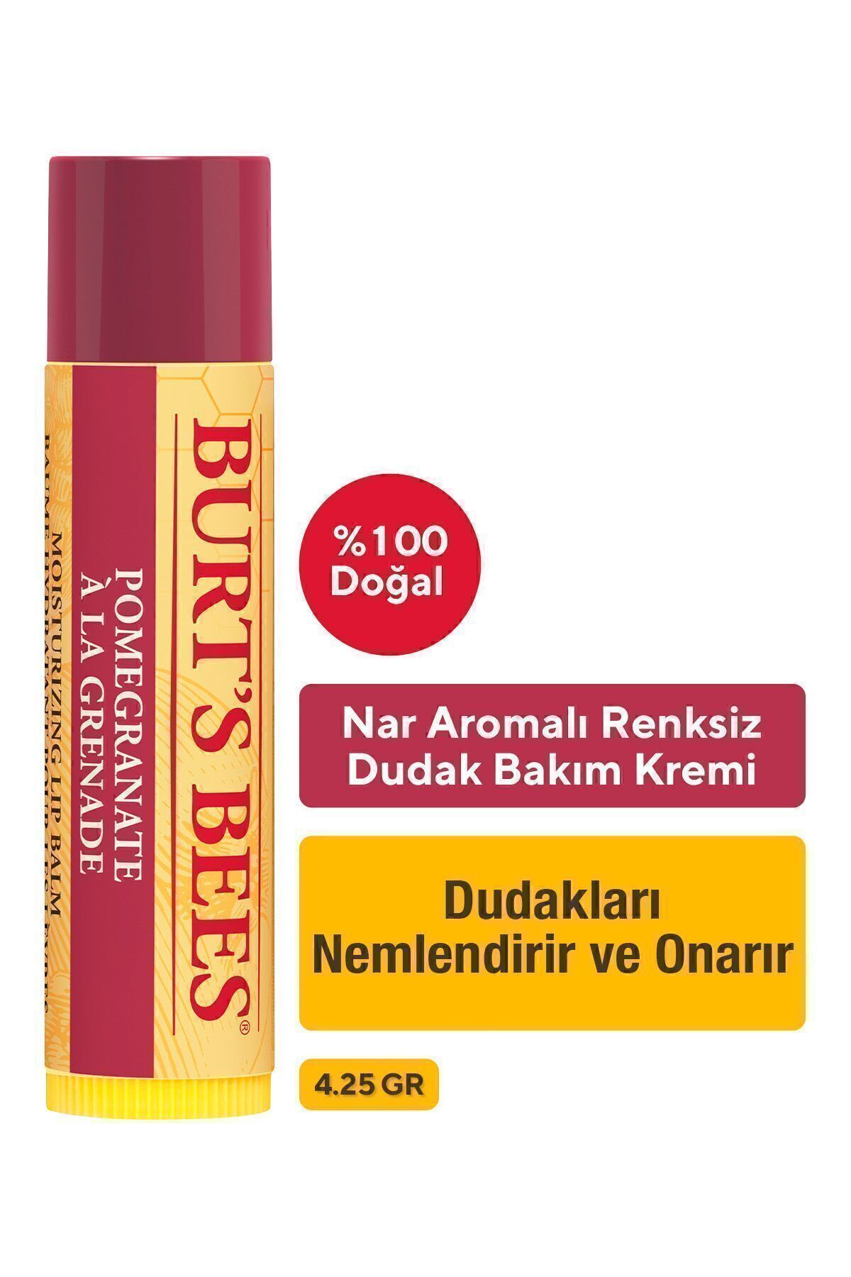 Burts Bees Nar Aromalı Dudak Bakım Kremi Blister Ambalaj -pomegranate Lip Balm Blister 4,25 gr