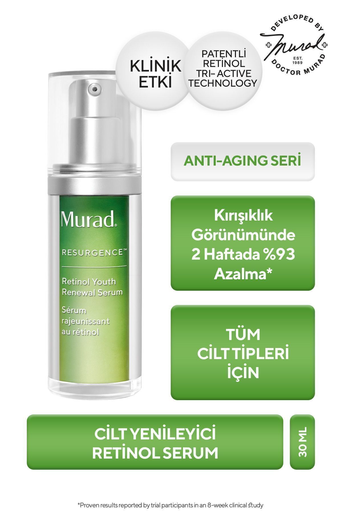 Murad Resurgence 3’lü Retinol Teknolojili Yaşlanma Karşıtı Serum 30 ml
