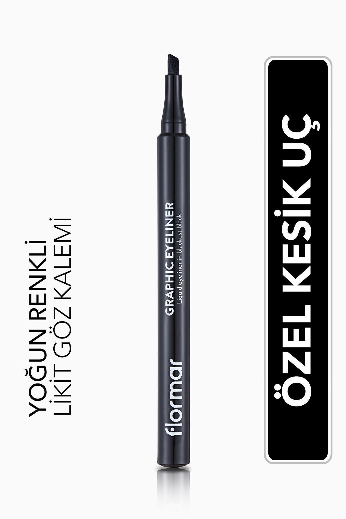 Flormar Kesik Uçlu Grafik Göz Kalemi (siyah) - Graphic Eyeliner - 001 Black - 8690604478507