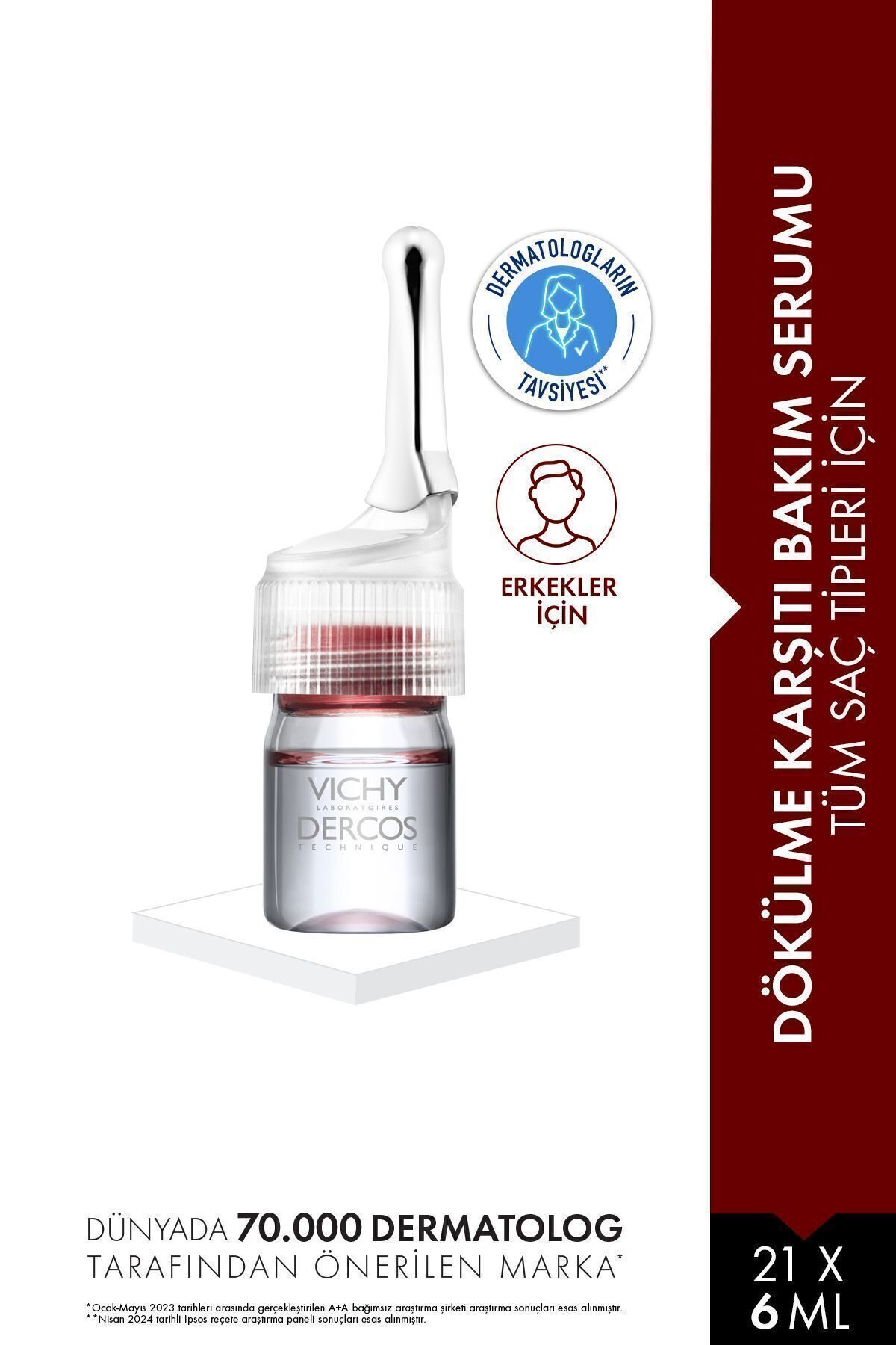Vichy Dercos Aminexil Clinical 5 Erkek 21x6 ml Saç Dökülmesine Karşı Serum
