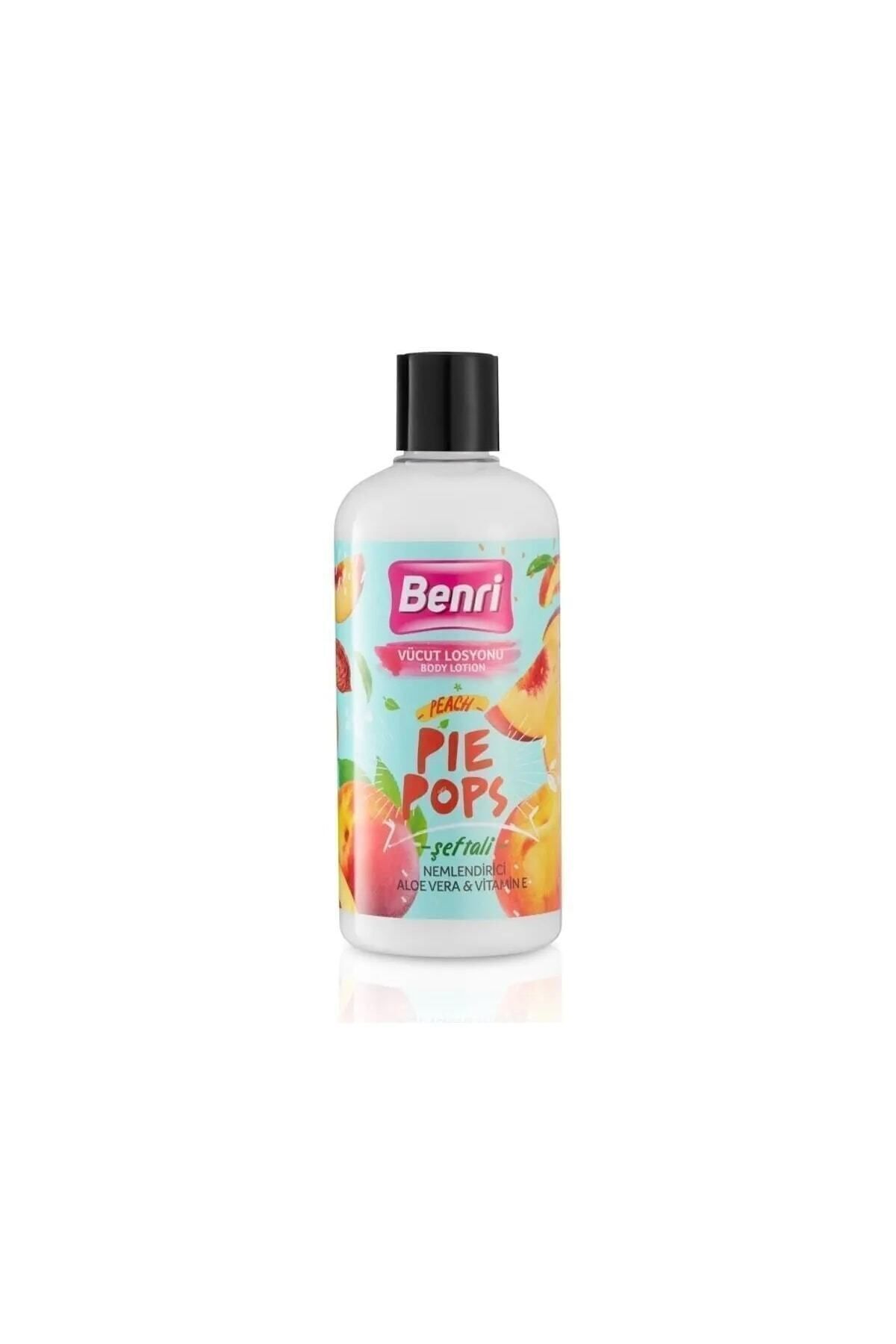 Benri Şeftali Pie Pops Vücut Losyonu Aloe Vera ve E Vitamini 500 ml