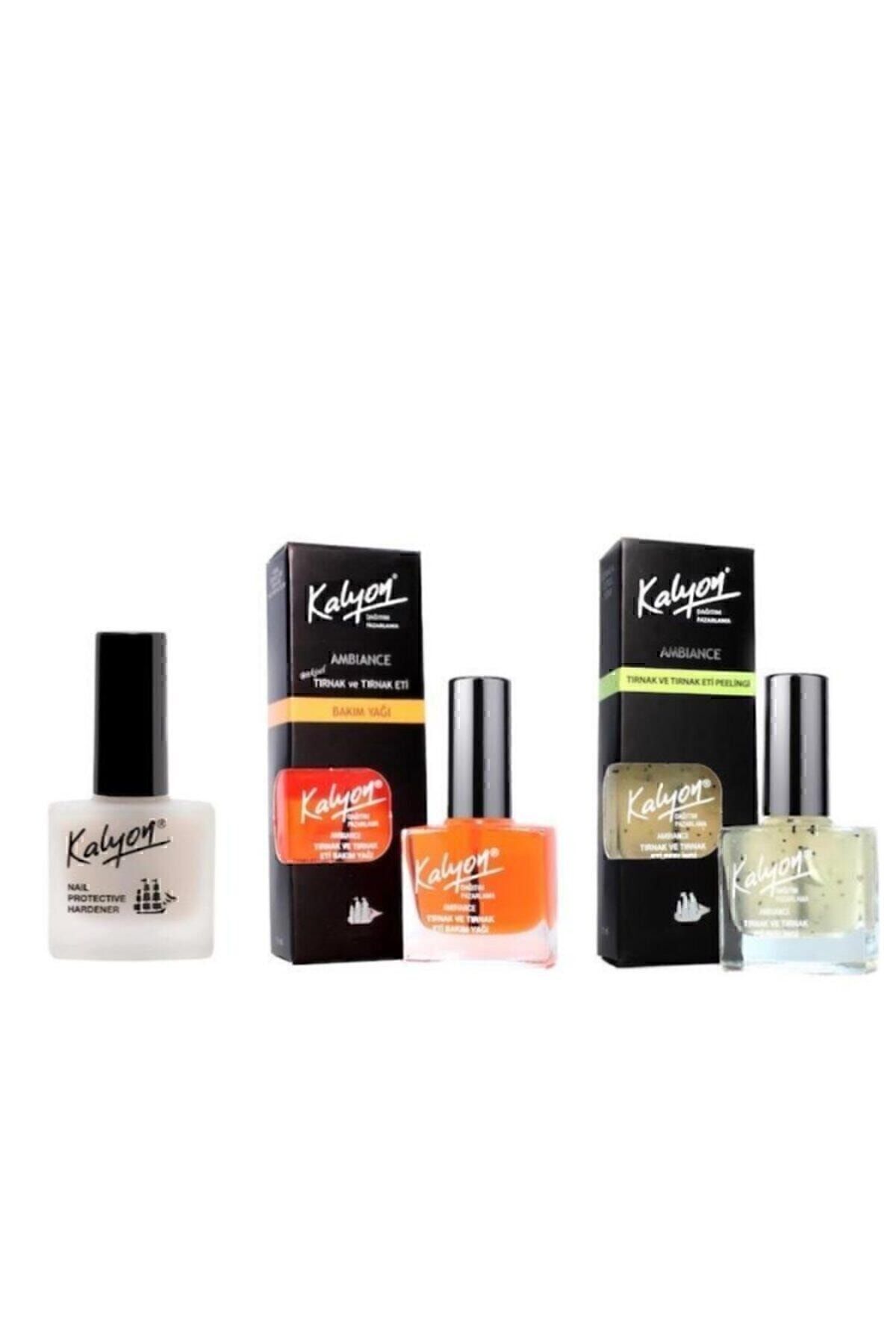 Kalyon Tırnak Sertleştirici+Tırnak Bakım Yağı+Tırnak Eti Peeling 3'Lü Set;