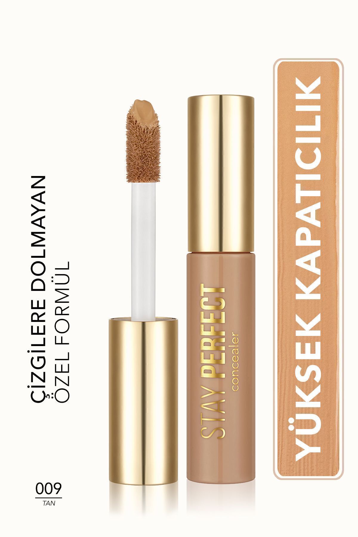 Flormar Doğal Bitişli Kapatıcı (SICAK ALT TON) - Stay Perfect Concealer - 009 Tan - 8682536085601