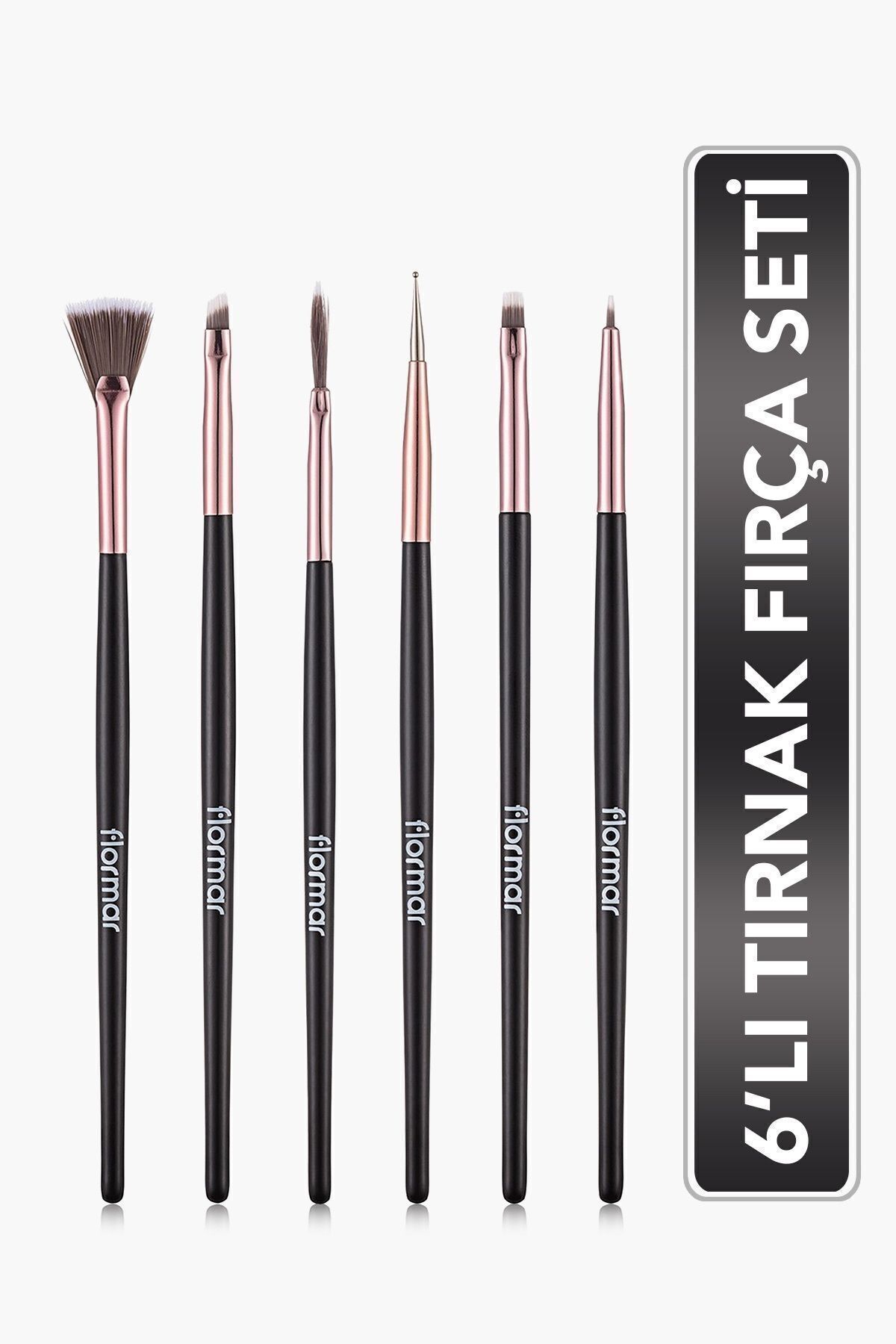 Flormar 6 Parça Nail Art Tırnak Fırçası Seti - Nail Art Brush Set - 022