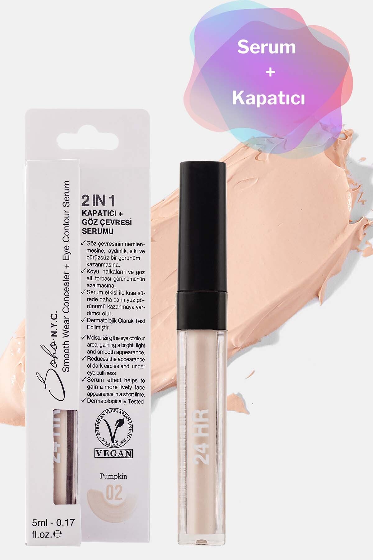 Soho N.Y.C. Vegan Göz Altı Morluk Ve Torba Için Serum Kapatıcı 5ml - Pumpkin