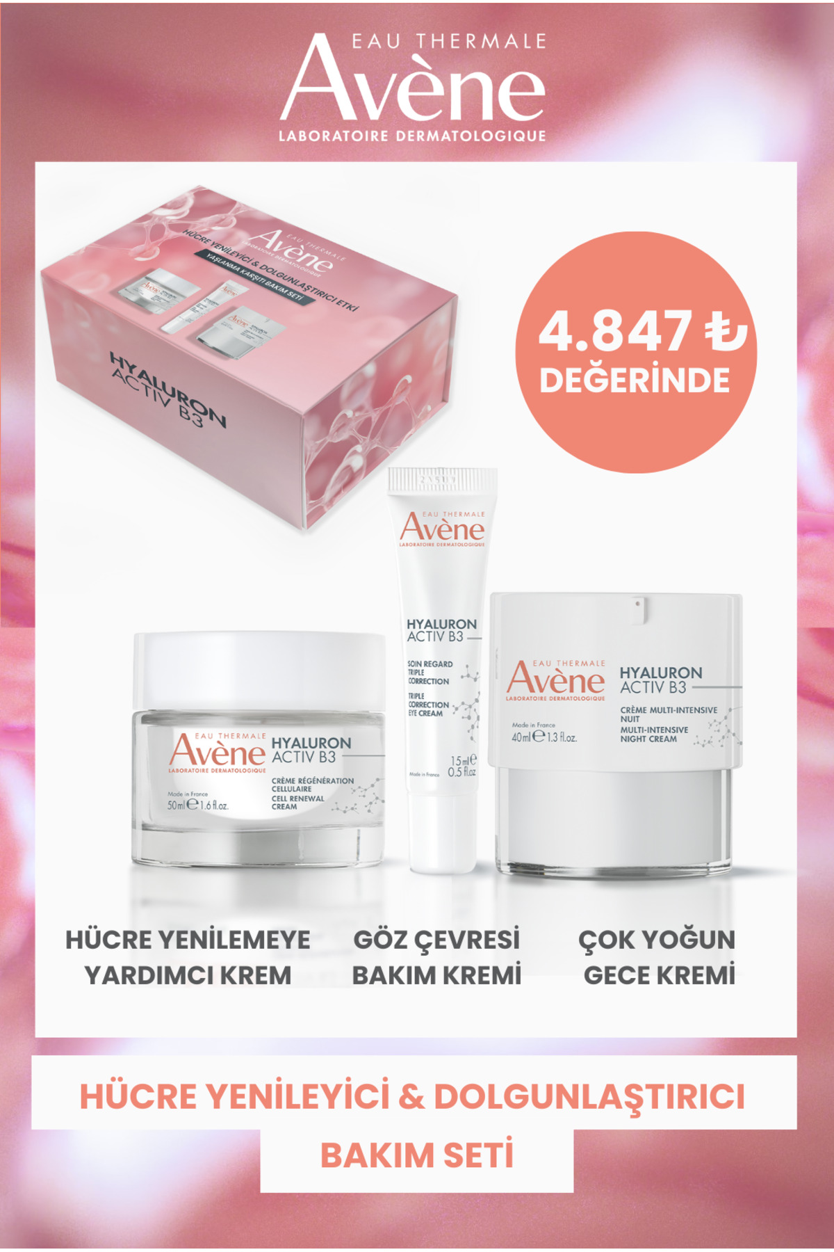 Avene Hyaluron Activ B3 Hücre Yenileyici & Dolgunlaştırıcı Bakım Seti