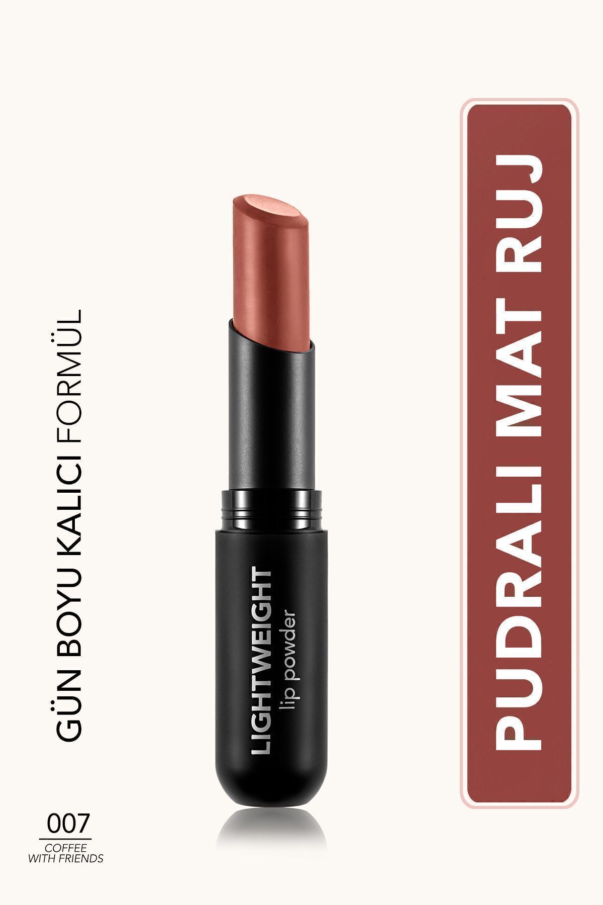 Flormar Ultra Hafif Mat Ruj (CANLI KAHVE) - Lightweight Lip Powder - 007 Coffee Wth Frnds - 8682536061766