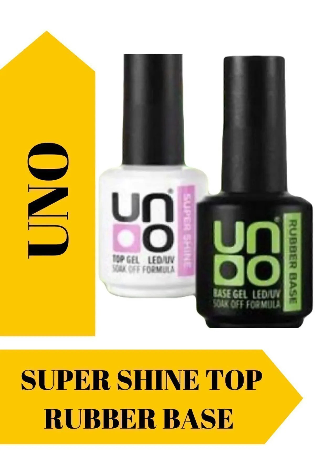 Uno Top Coat Super Shine - Uno Rubber Base Coat 15ml