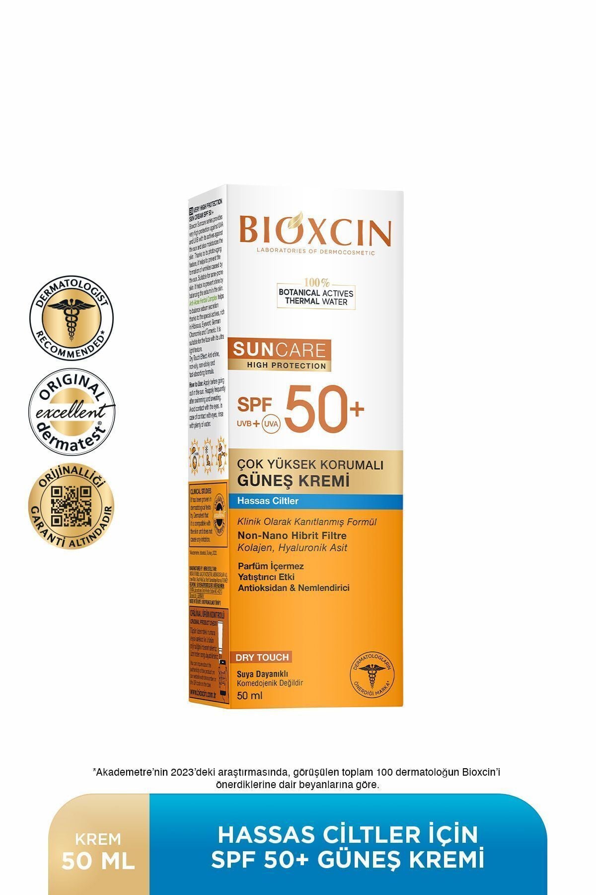 Bioxcin Sun Care Hassas Ciltler İçin Çok Yüksek Korumalı Güneş Kremi 50 SPF 50 Ml Hassas, Dry Touch, Mat