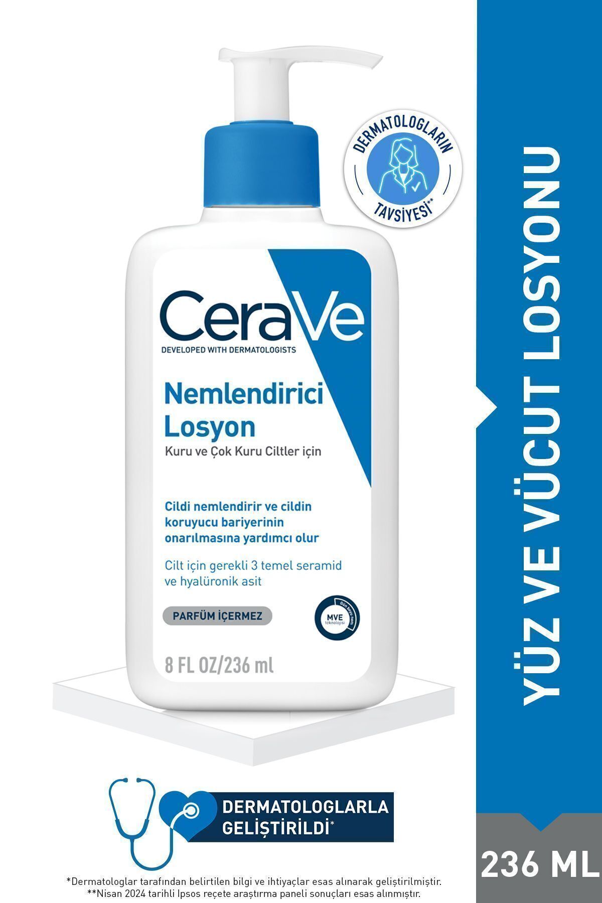 CeraVe Moisturizing Lotion Dry Skin Face Body With Ceramide And Hyaluronic Acid 236ml DkHair1761